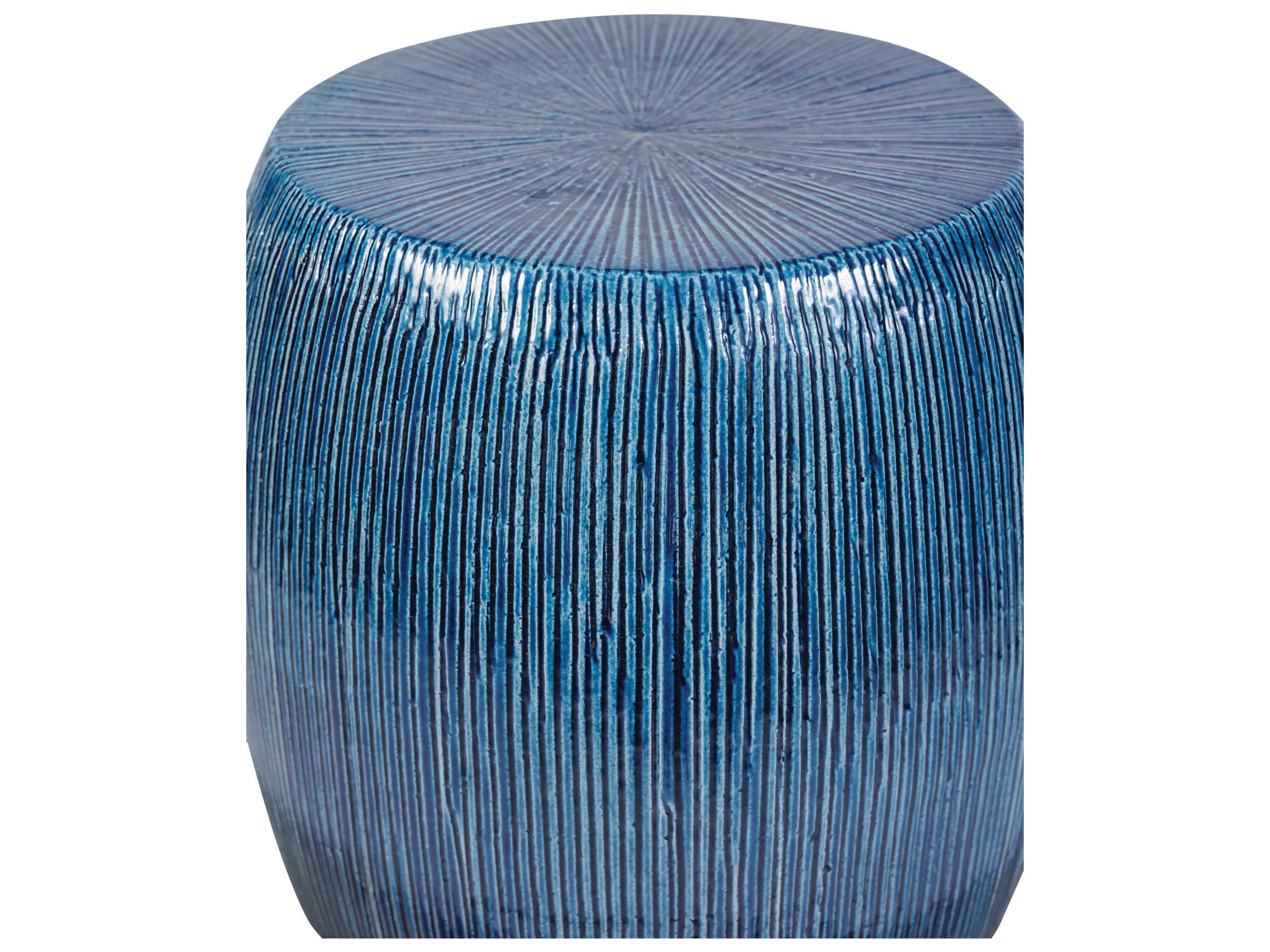 Seasonal Living Ceramics Denim Texture Gloss Ceramic Dining Chair