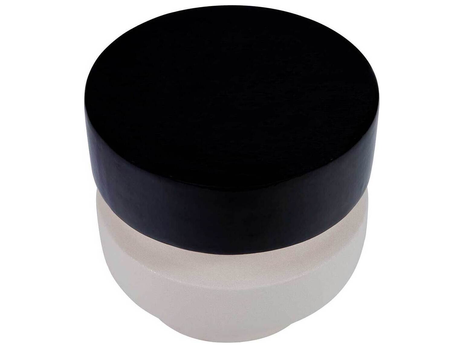 Seasonal Living Provenance Ceramic Jet Gloss/Sand Matte Balance Stool/ Round Accent Table