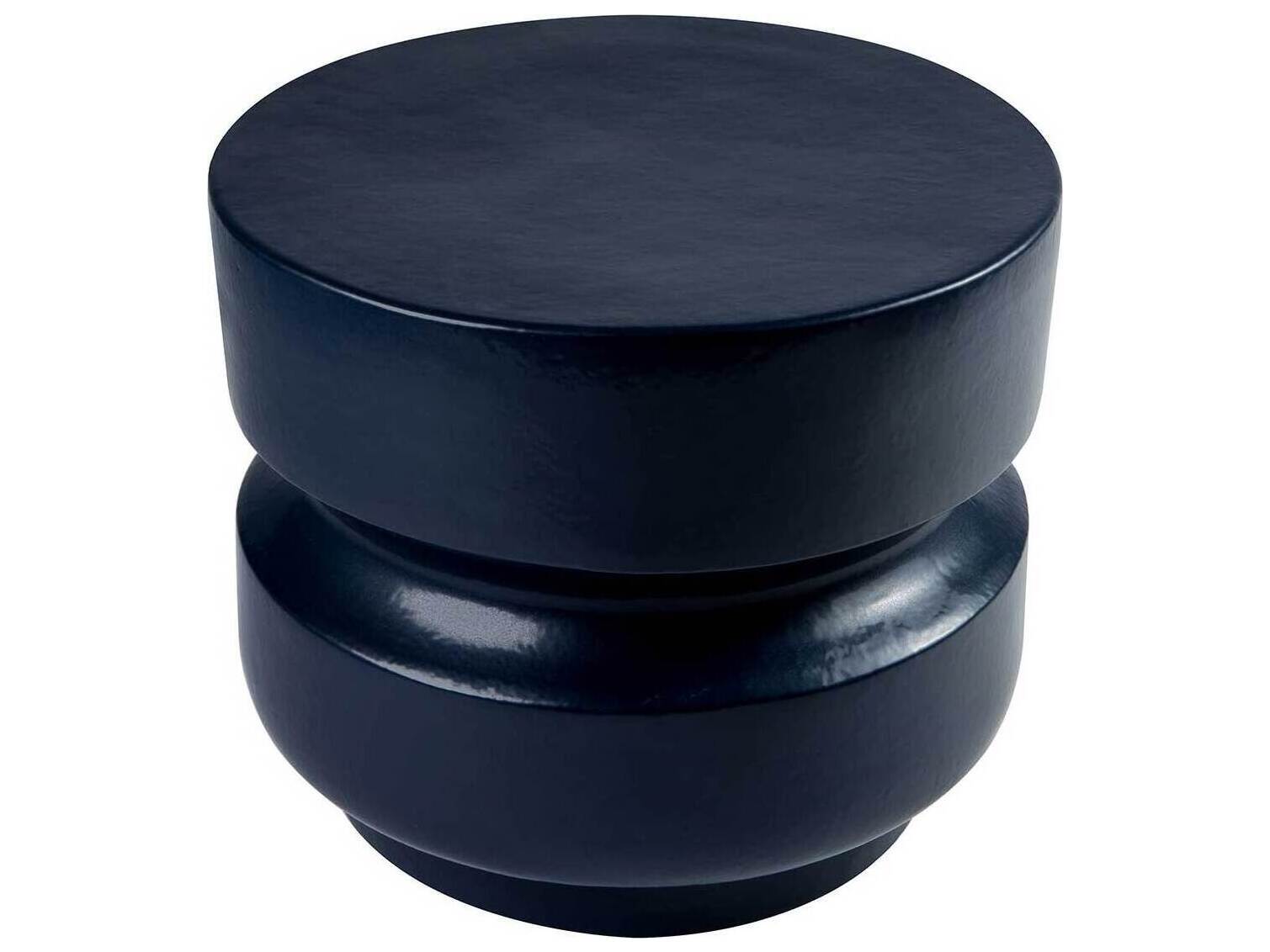 Seasonal Living Provenance Ceramic Indigo Semigloss Balance Stool/ Round Accent Table