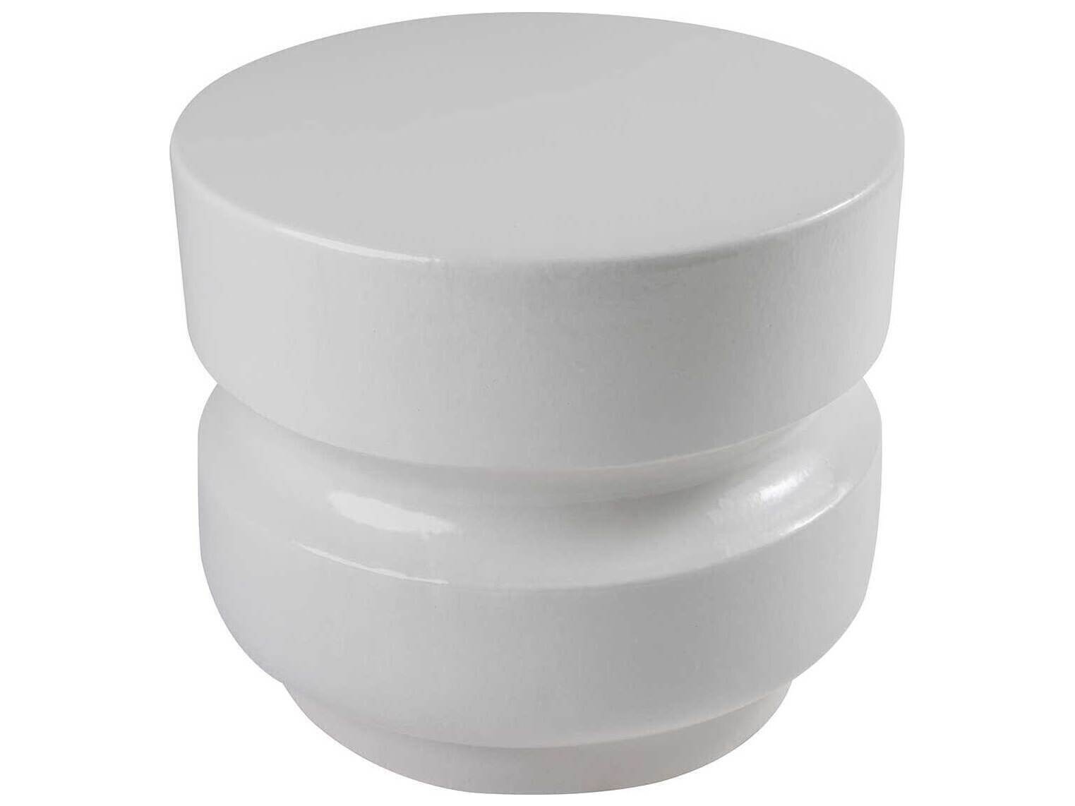 Seasonal Living Provenance Ceramic Linen Semigloss Balance Stool/ Round Accent Table