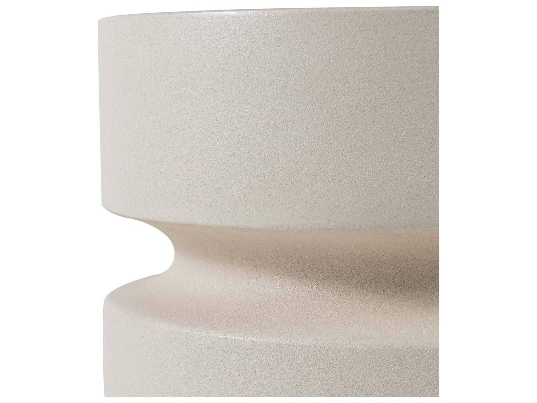 Seasonal Living Provenance Ceramic Sand Matte Round Patio End Table