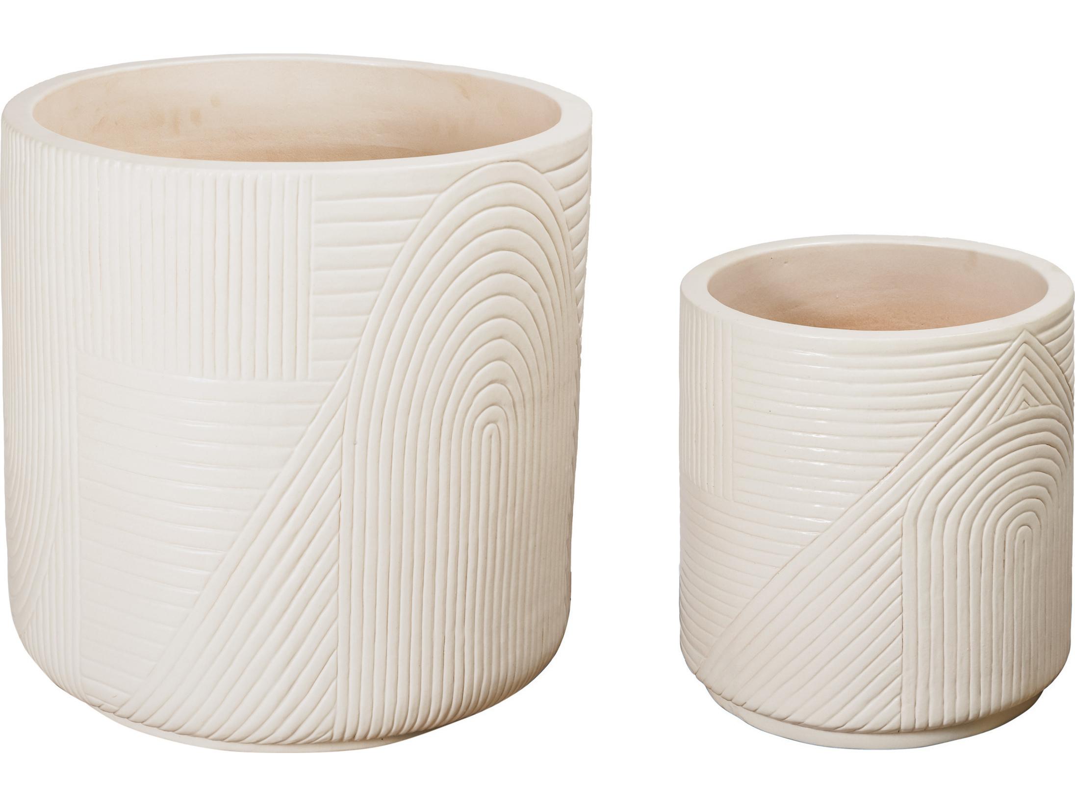 Seasonal Living Ceramics Linen Semi-gloss Planter