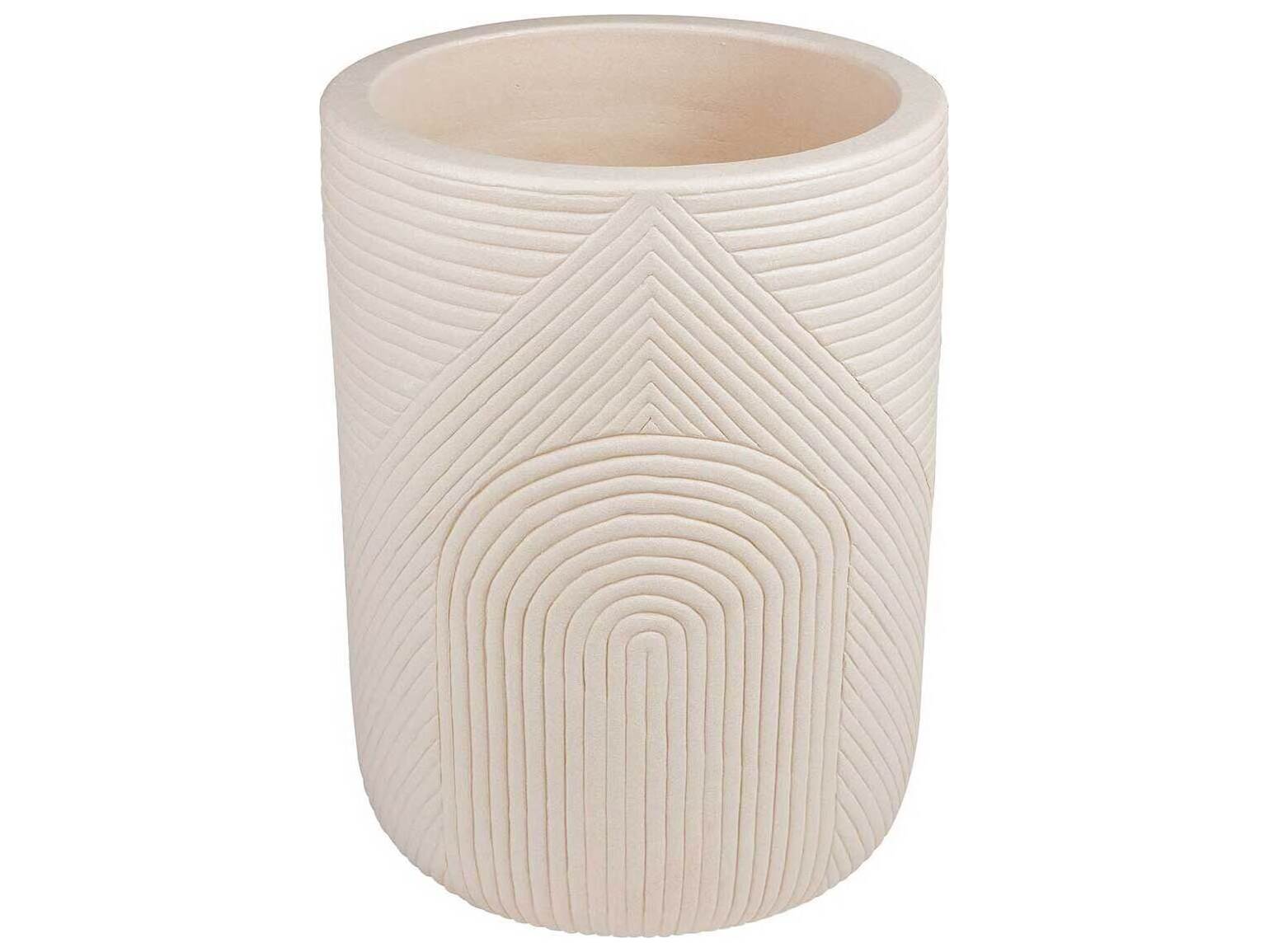 Seasonal Living Provenance Ceramic Sand Matte Serenity Textured Planter Set