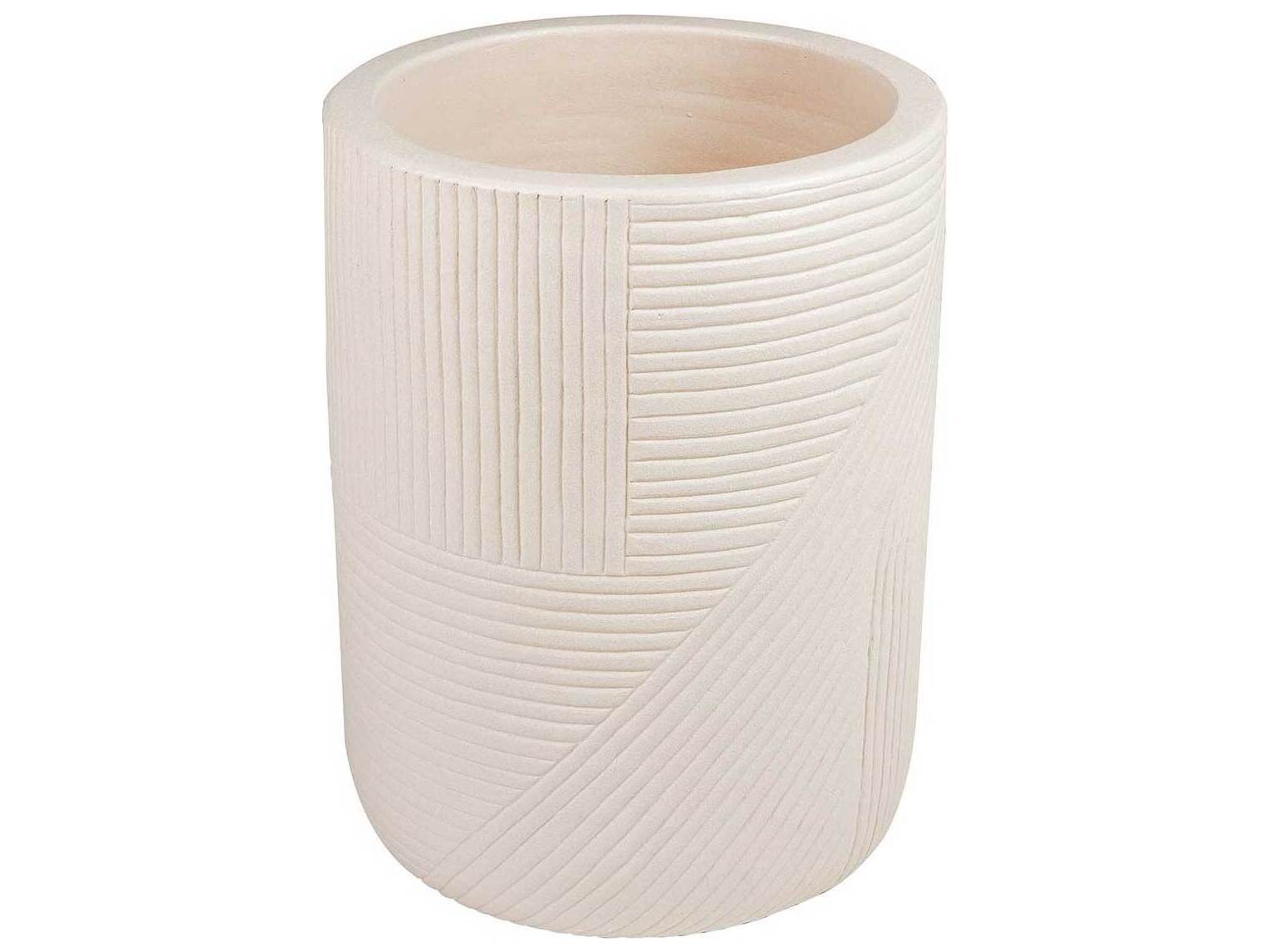 Seasonal Living Provenance Ceramic Sand Matte Serenity Textured Planter Set