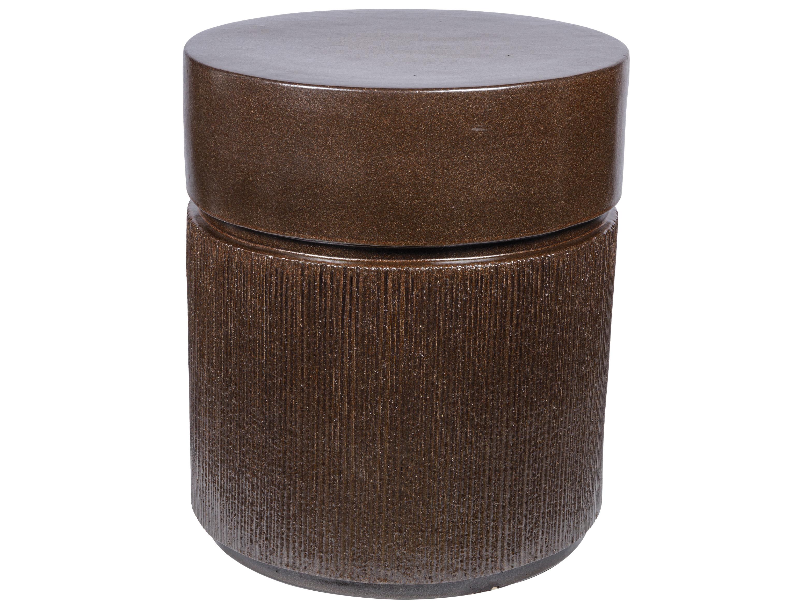 Seasonal Living Provenance Signature Ceramic Round Outdoor Patio End Table