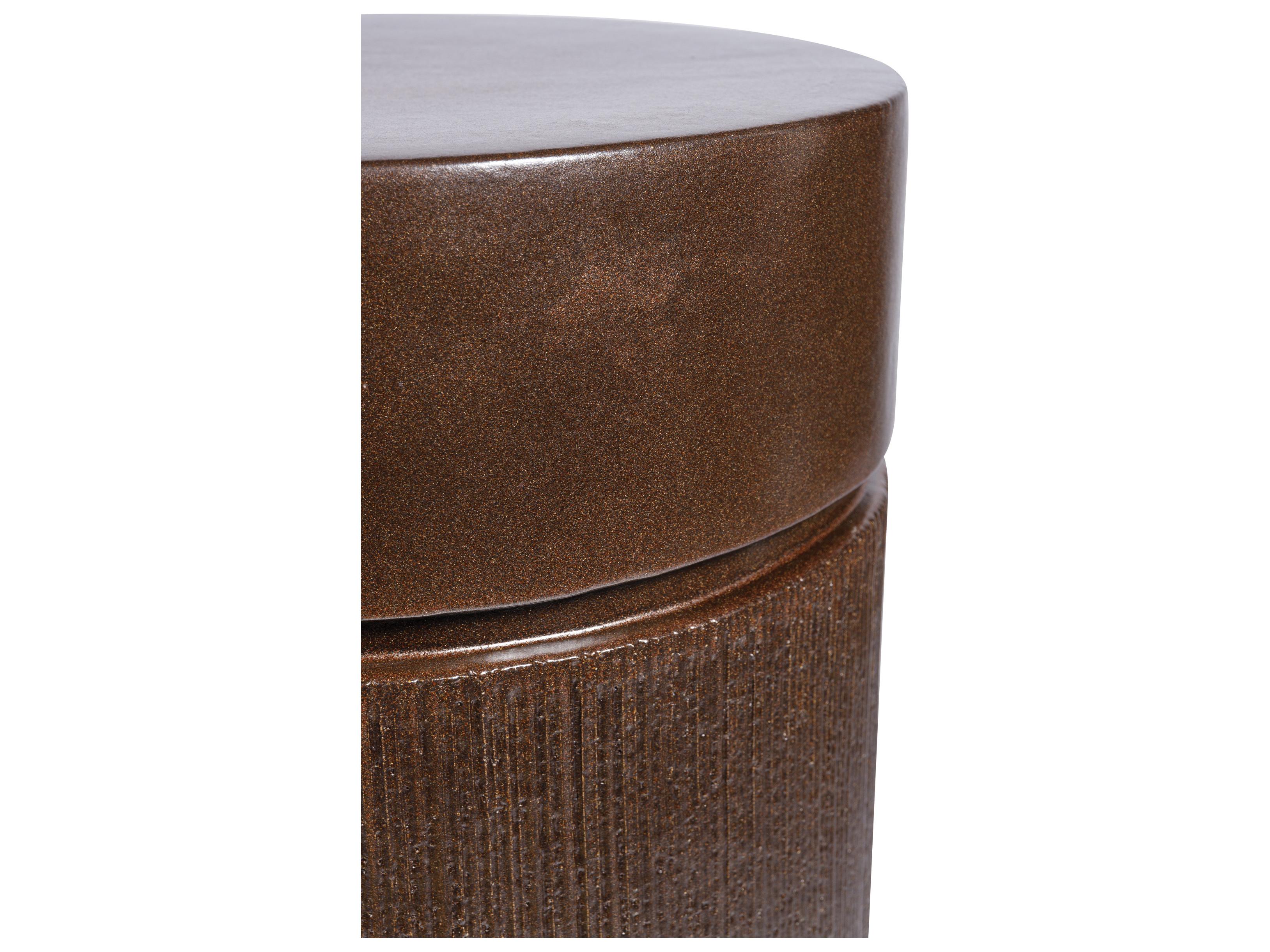 Seasonal Living Provenance Signature Ceramic Round Outdoor Patio End Table