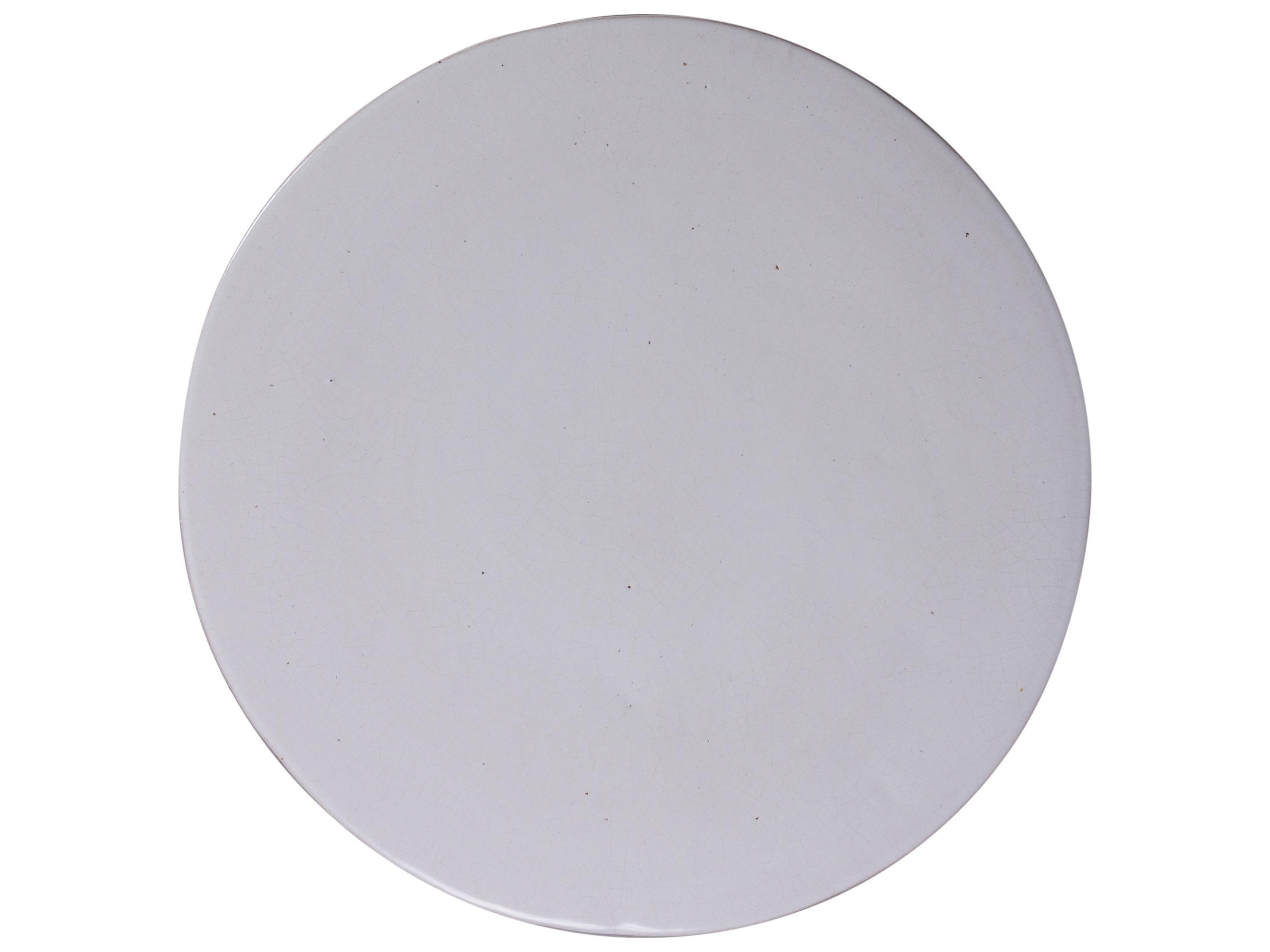 Seasonal Living Ceramics Linen Semi-gloss Top | Sand Gloss Base Ceramic Round Coffee Table