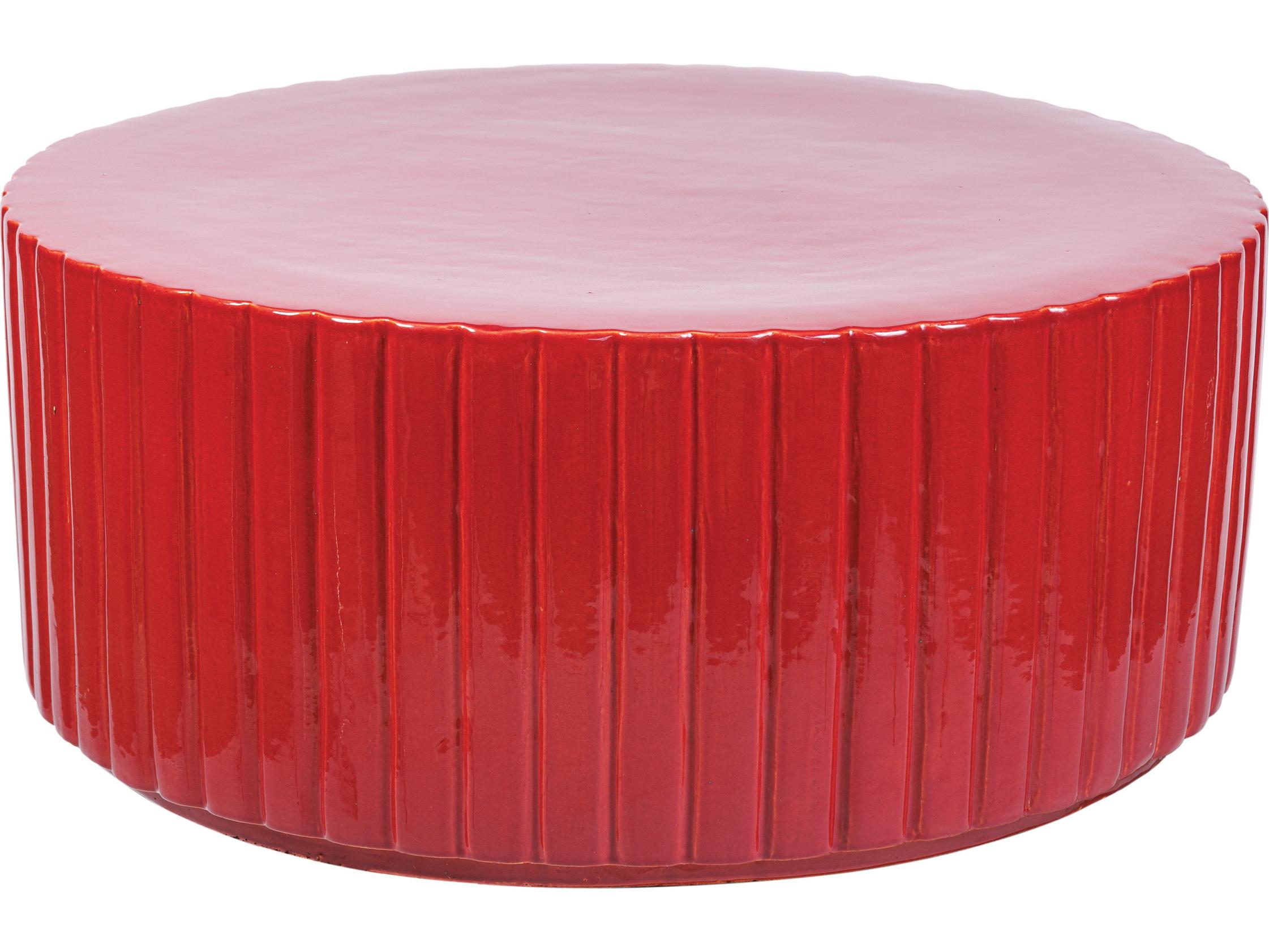 Seasonal Living Ceramics Plum Gloss Ceramic Round End Table