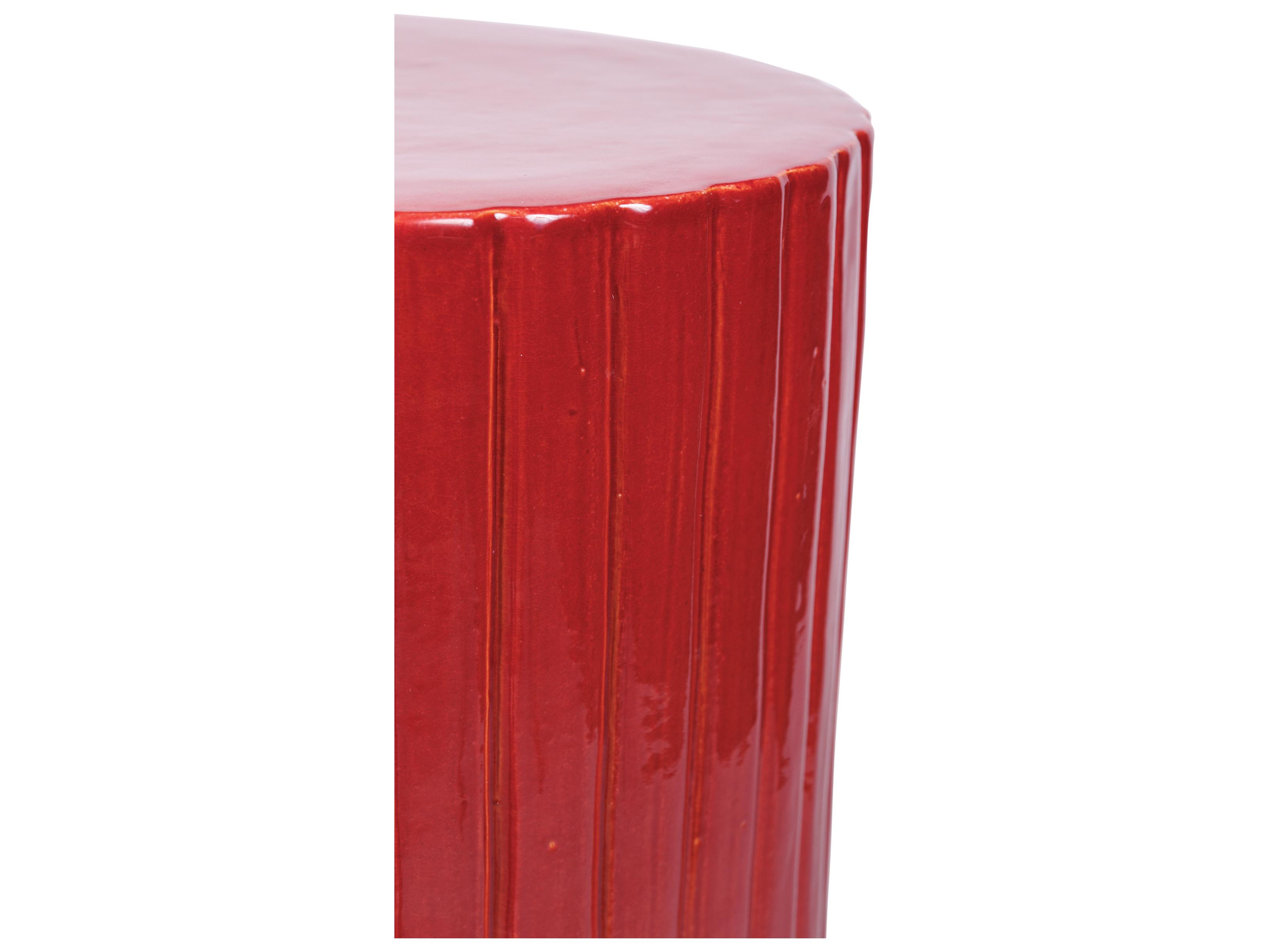 Seasonal Living Ceramics Plum Gloss Ceramic Round End Table