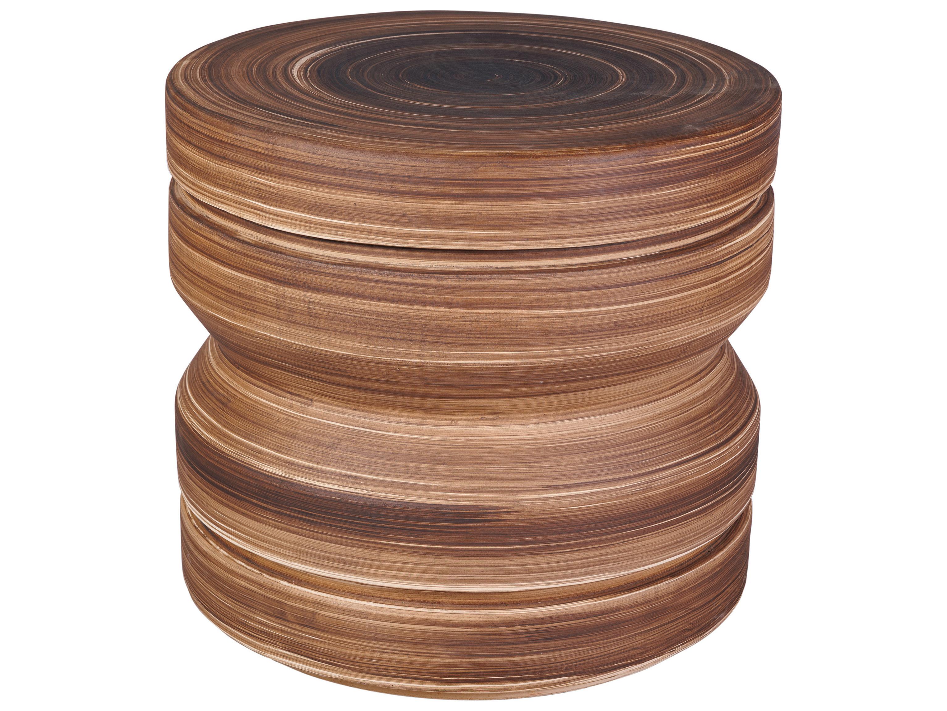 Seasonal Living Ceramics Natural Brush Matte Ceramic Round End Table