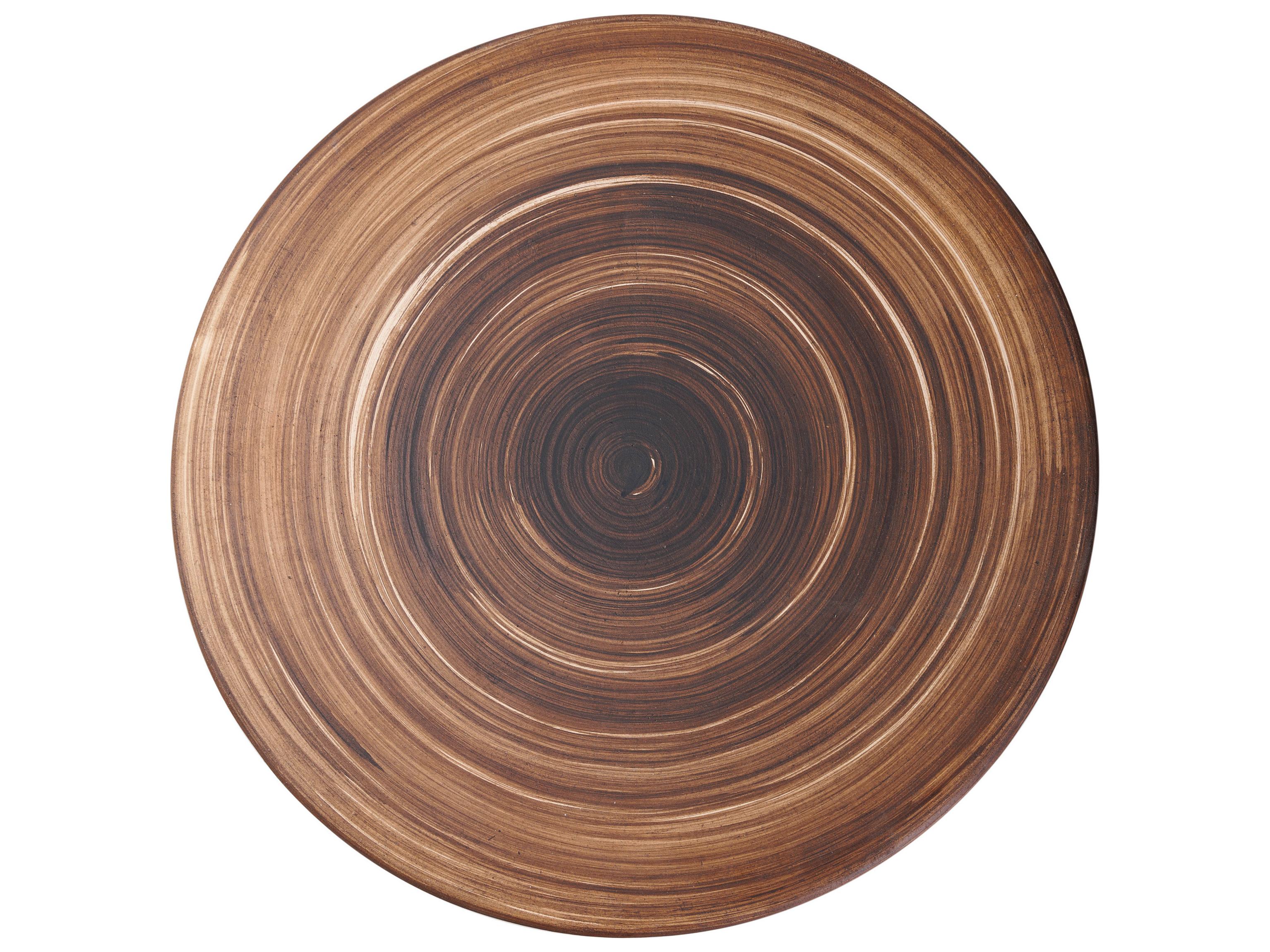 Seasonal Living Ceramics Natural Brush Matte Ceramic Round End Table