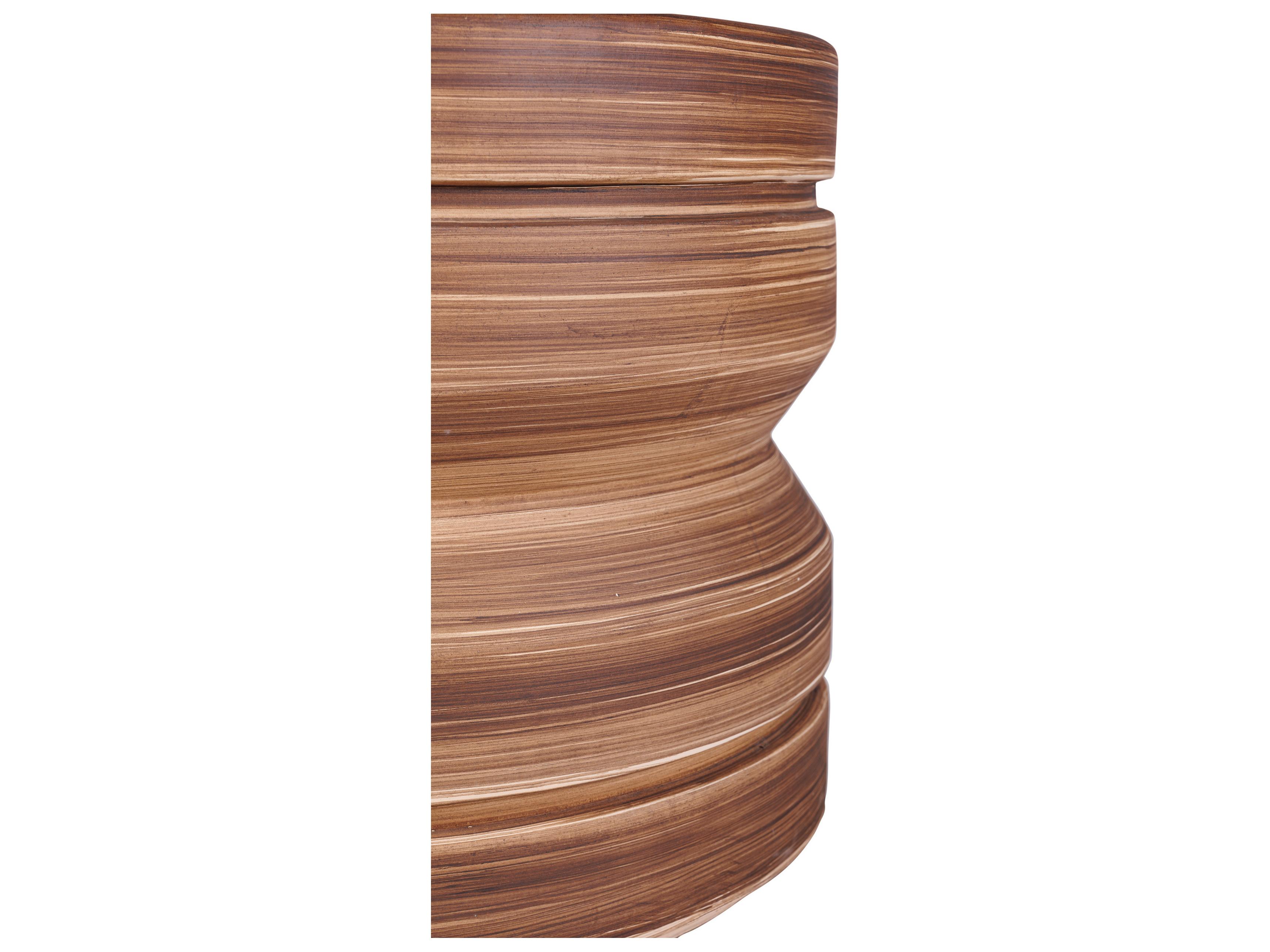 Seasonal Living Ceramics Natural Brush Matte Ceramic Round End Table