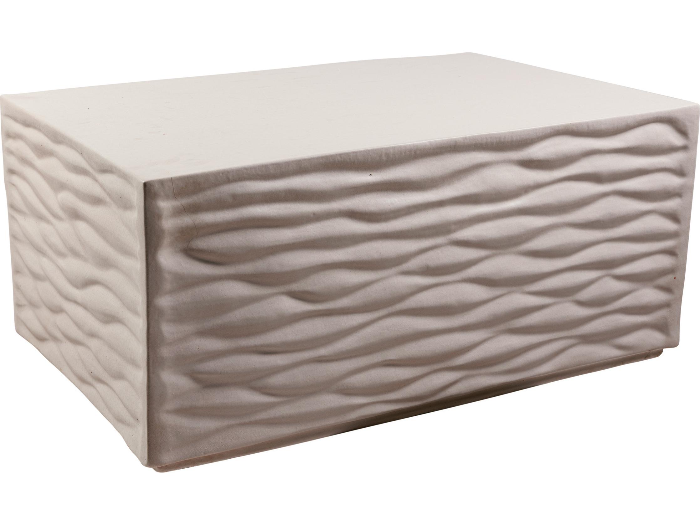 Seasonal Living Ceramics Linen Semi-gloss Ceramic Rectangular Coffee Table