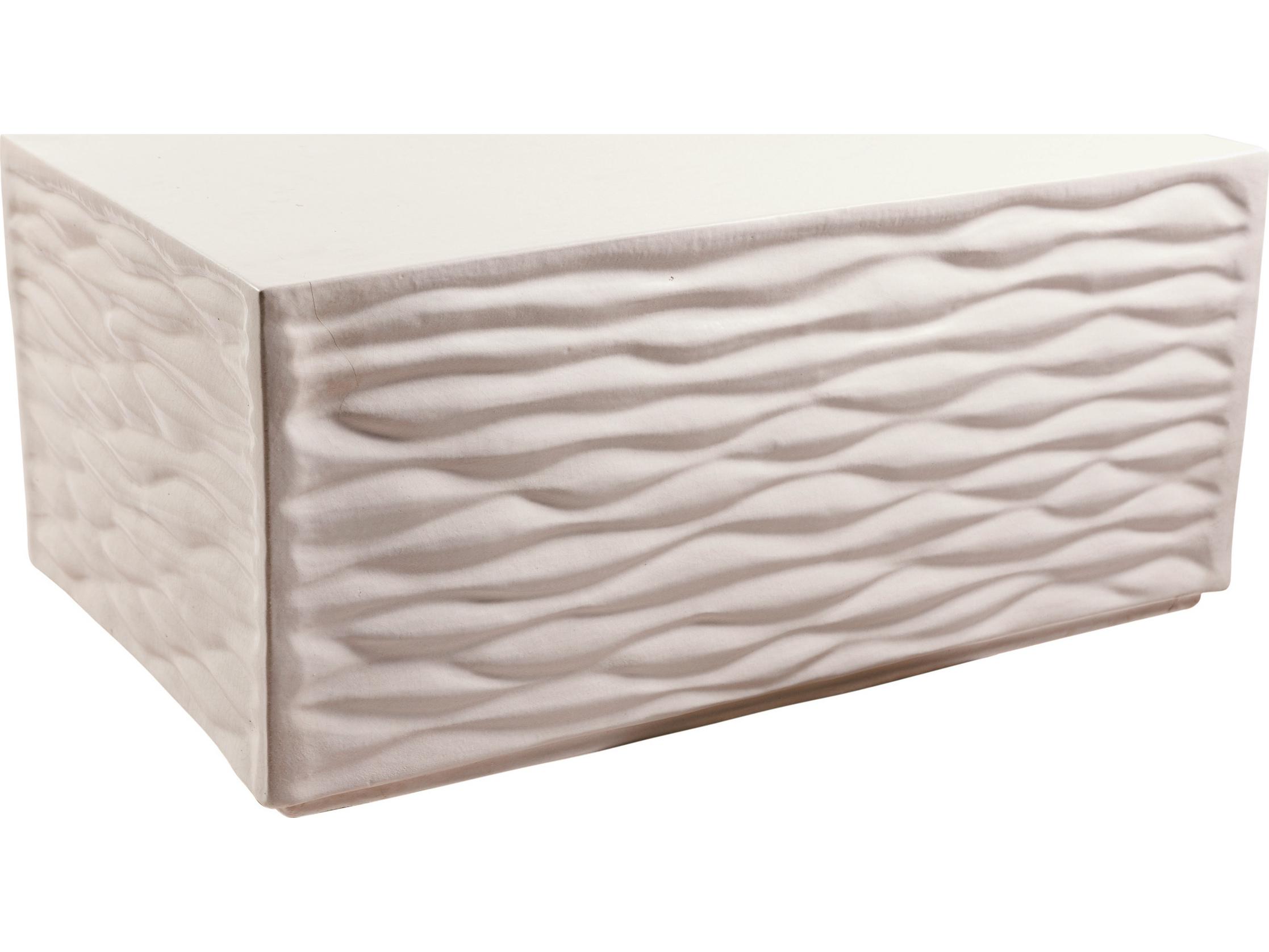 Seasonal Living Ceramics Linen Semi-gloss Ceramic Rectangular Coffee Table