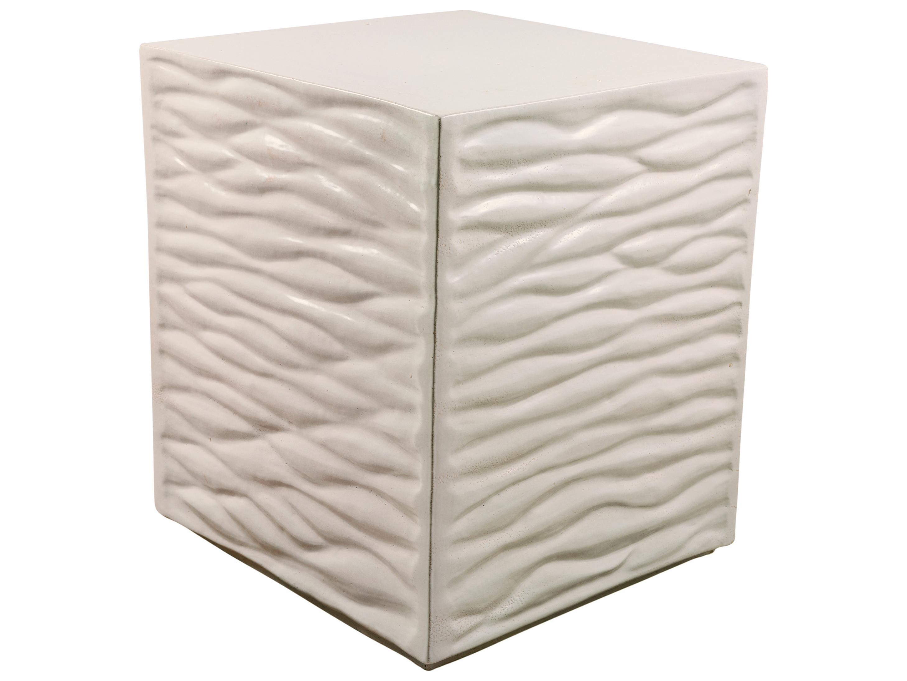 Seasonal Living Ceramics Linen Semi-gloss Ceramic Square End Table