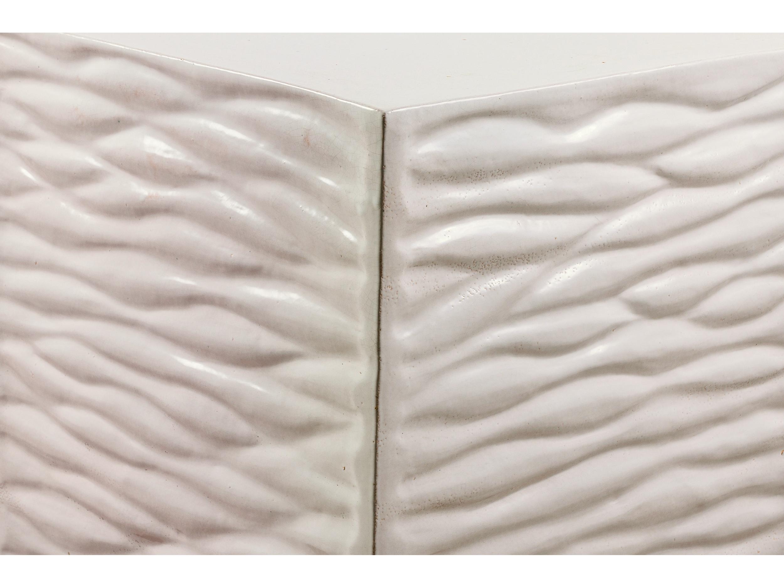 Seasonal Living Ceramics Linen Semi-gloss Ceramic Square End Table