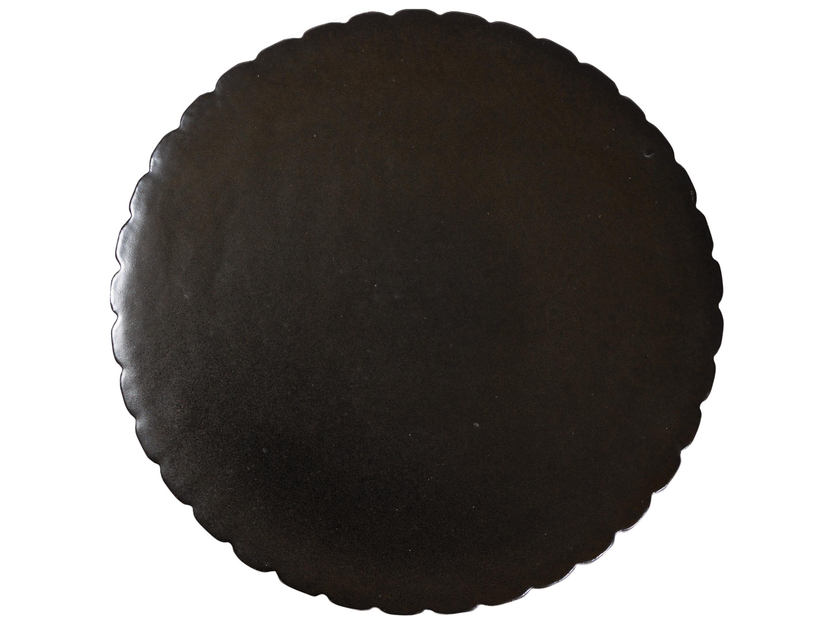 Seasonal Living Ceramics Iron Semi-gloss Ceramic Round End Table