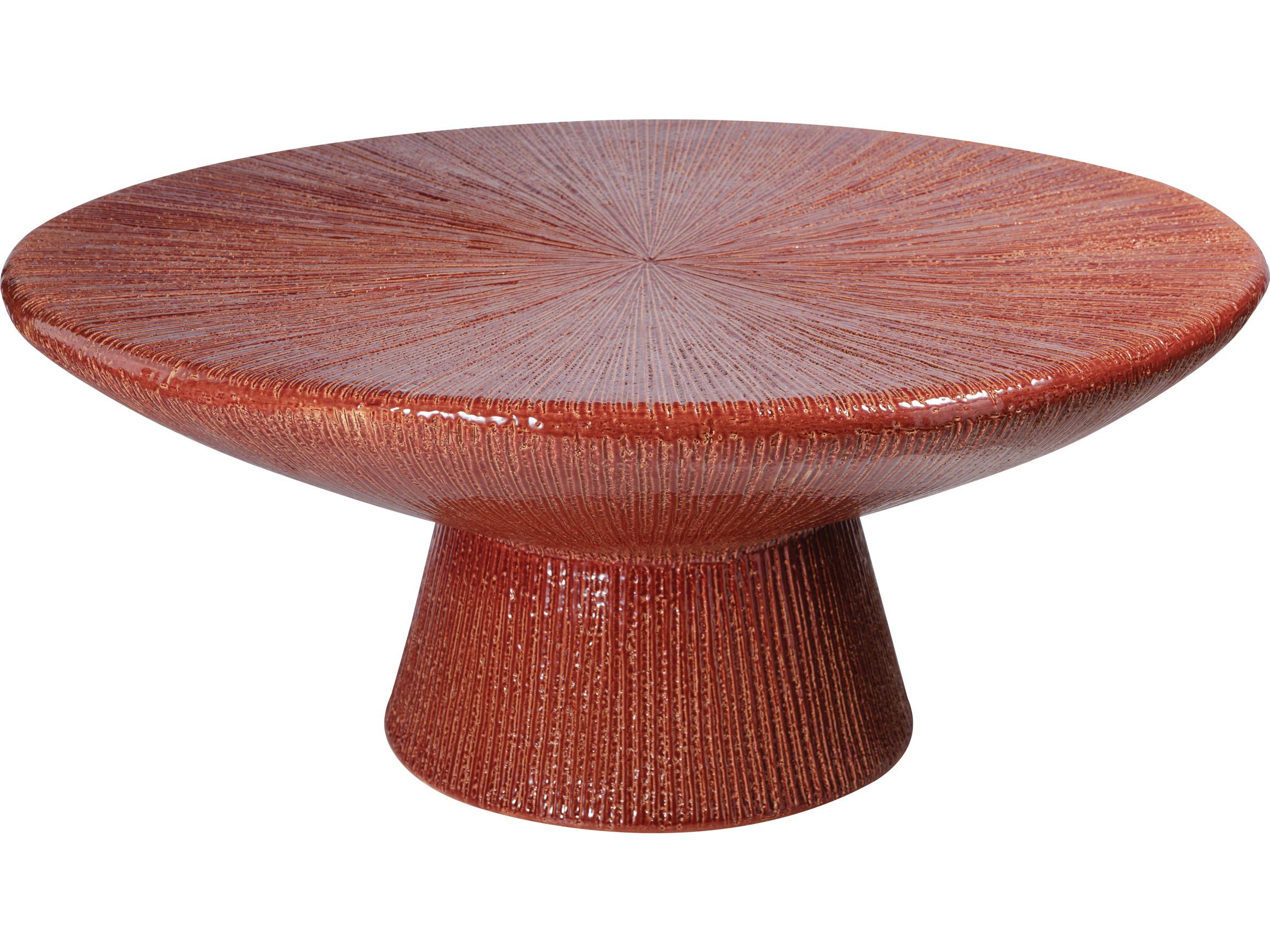 Seasonal Living Ceramic Round Outdoor Patio Coffee Table
