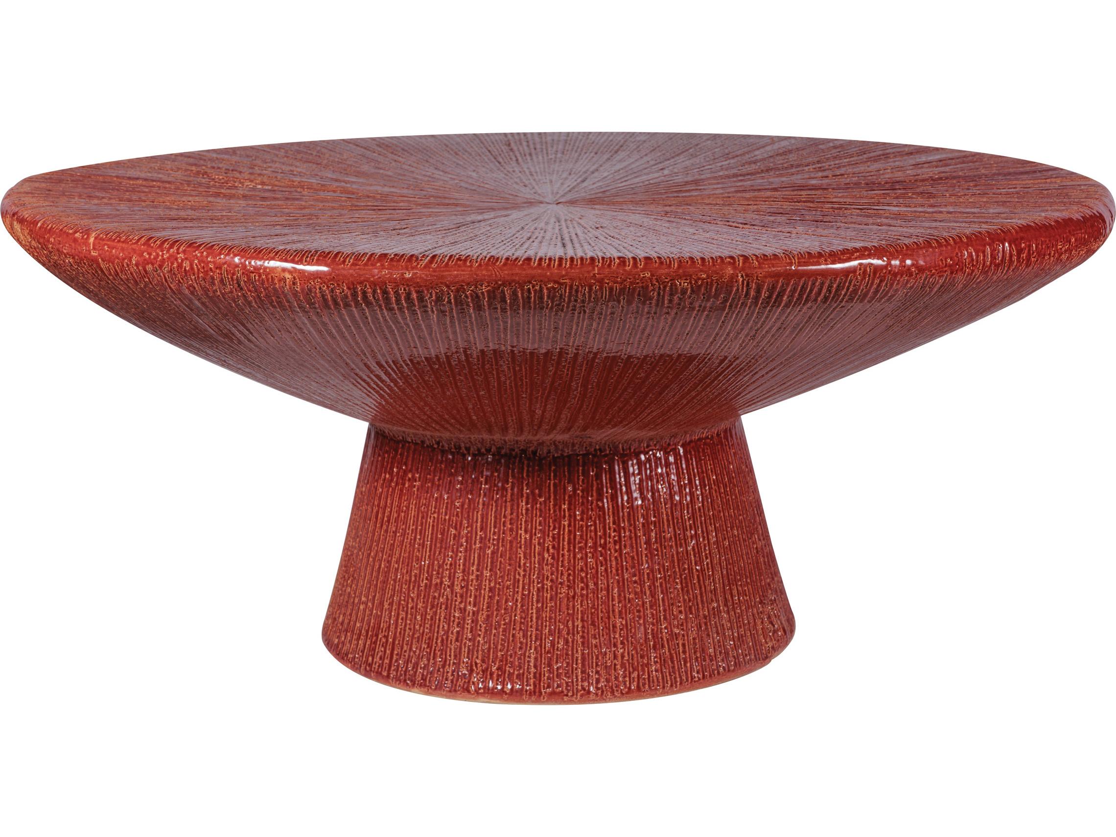 Seasonal Living Ceramic Round Outdoor Patio Coffee Table