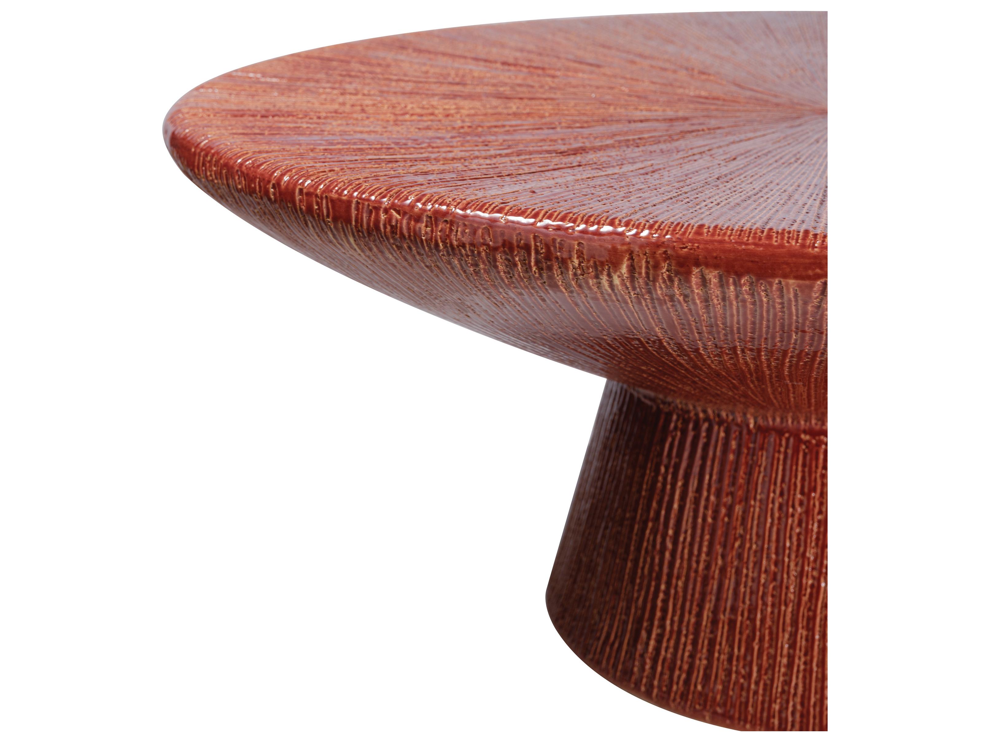 Seasonal Living Ceramic Round Outdoor Patio Coffee Table