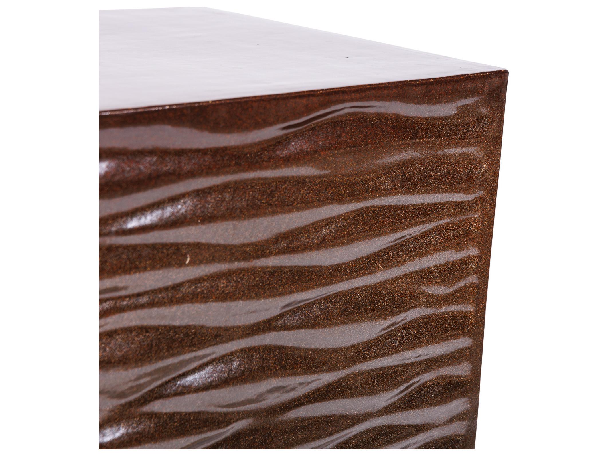 Seasonal Living Ceramics Pyrite Brown Gloss Ceramic Dining Chair