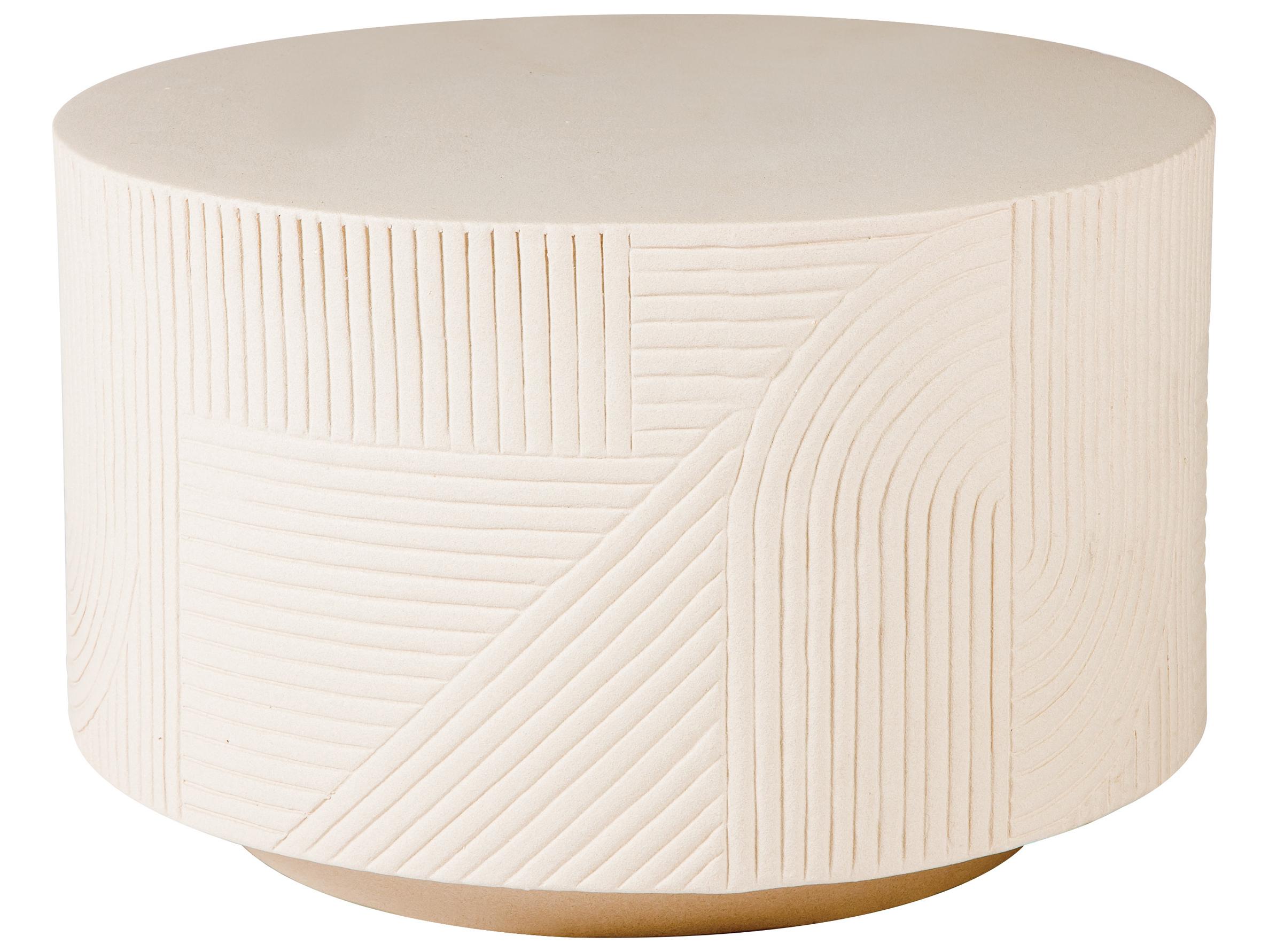 Seasonal Living Provenance Ceramic Sand Matte Round End Table
