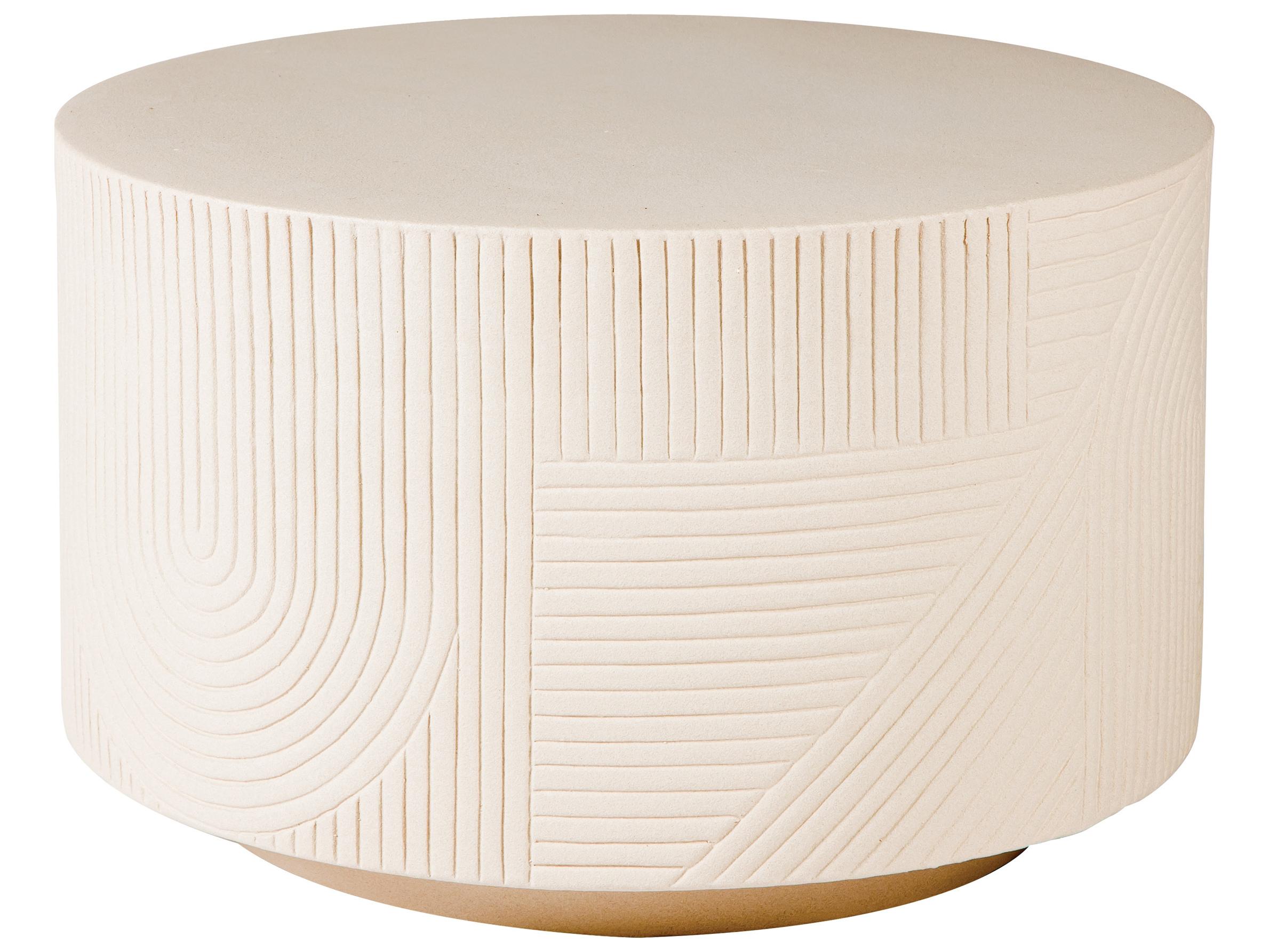 Seasonal Living Provenance Ceramic Sand Matte Round End Table