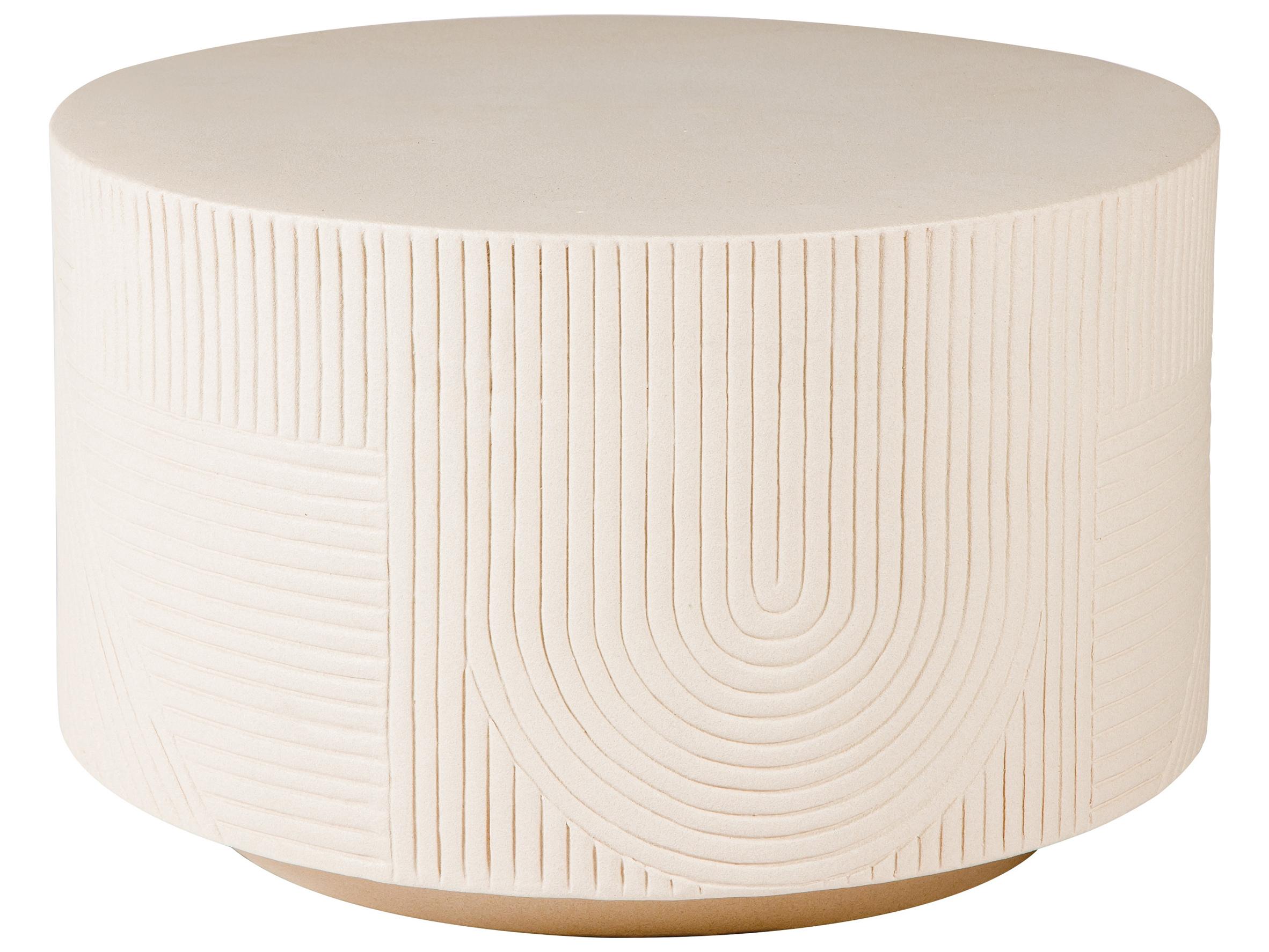 Seasonal Living Provenance Ceramic Sand Matte Round End Table