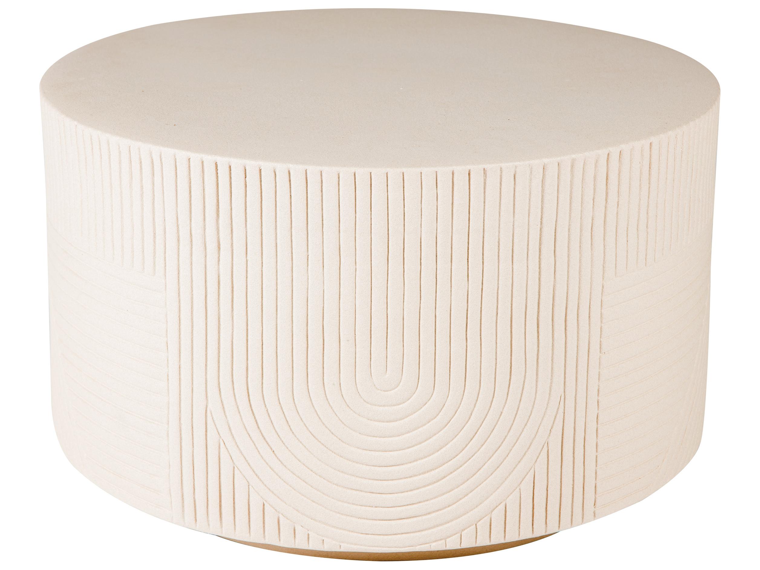 Seasonal Living Provenance Ceramic Sand Matte Round End Table