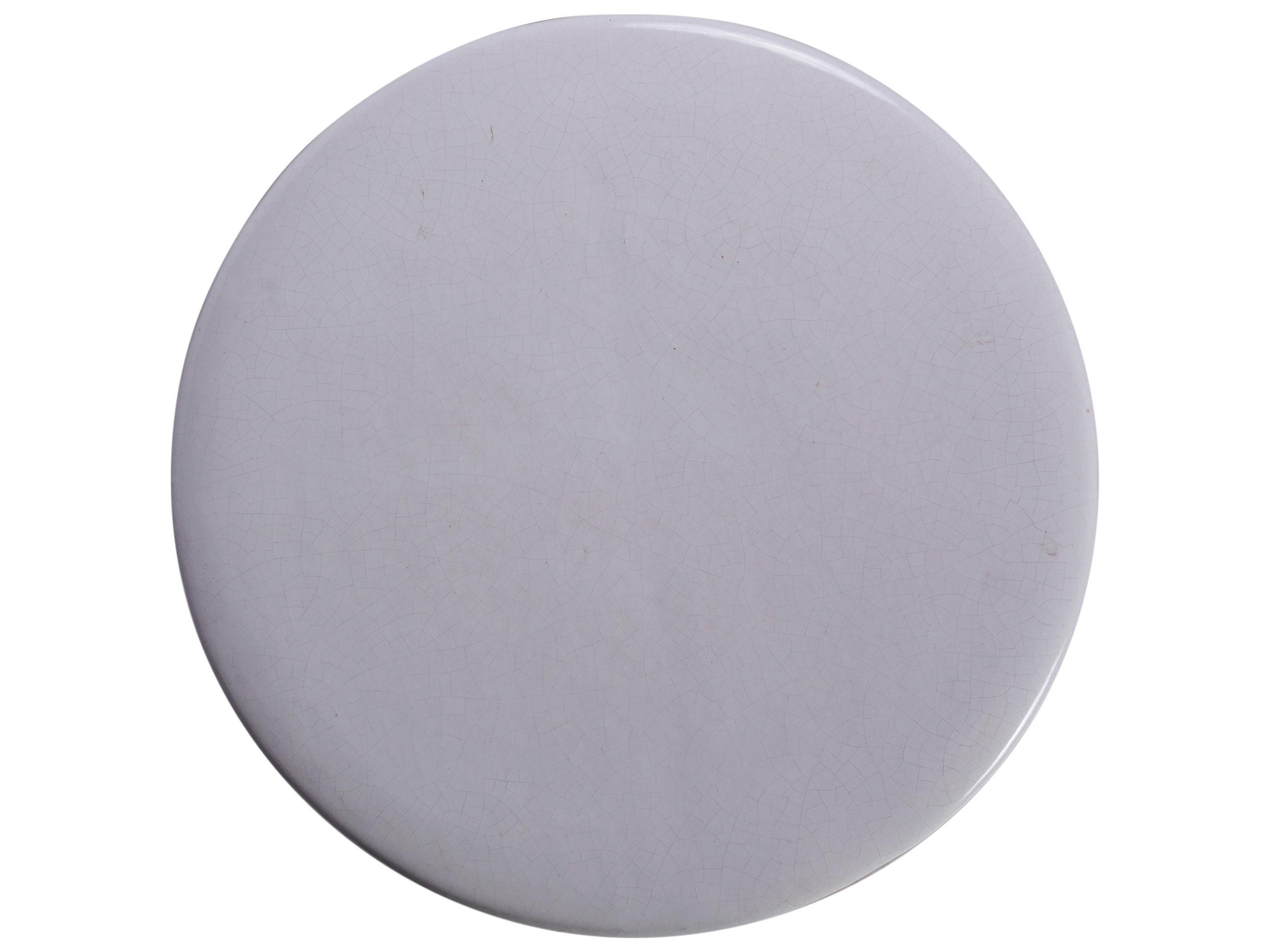 Seasonal Living Ceramics Linen Semi-gloss Ceramic Round End Table