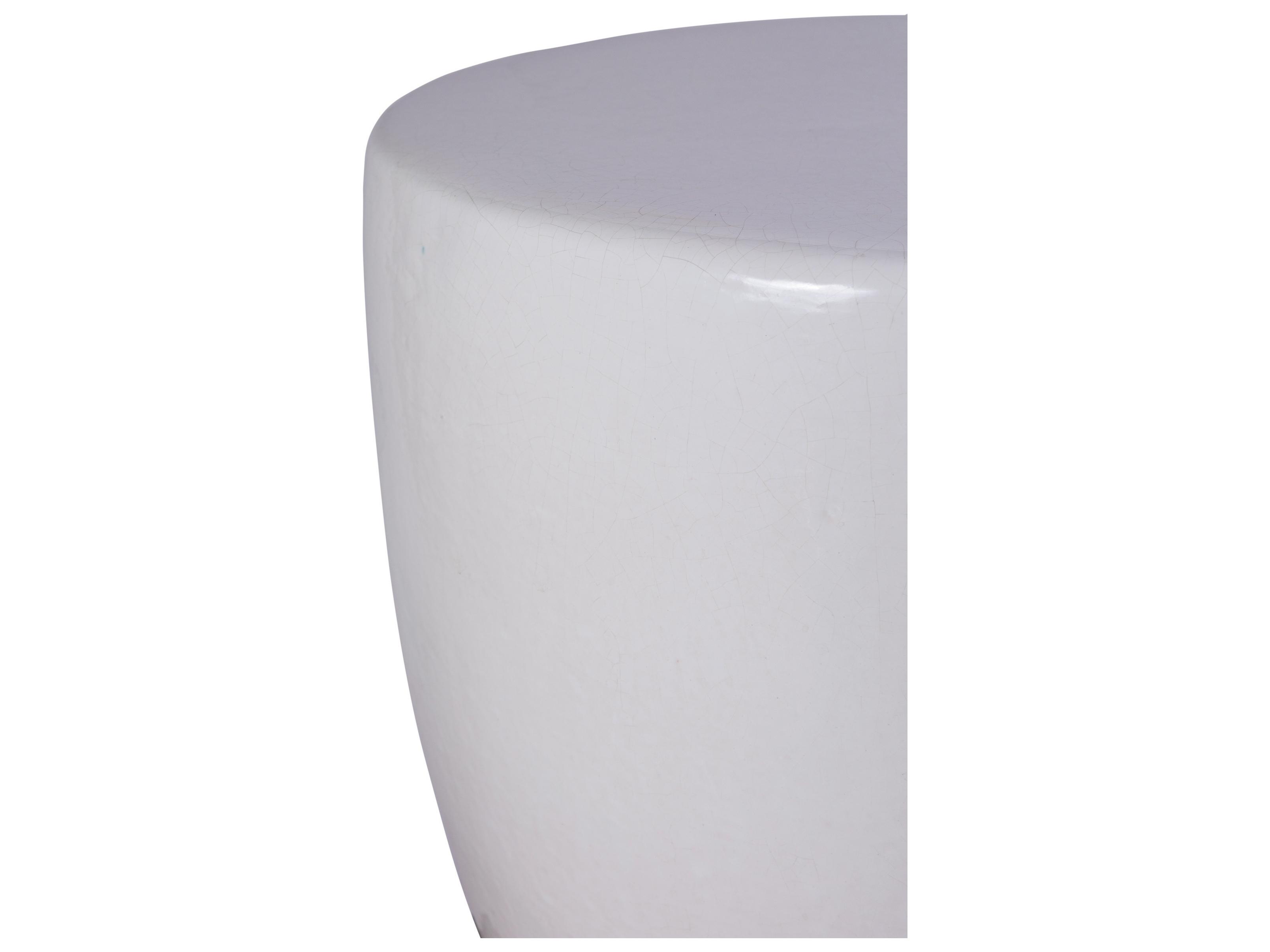 Seasonal Living Ceramics Linen Semi-gloss Ceramic Round End Table