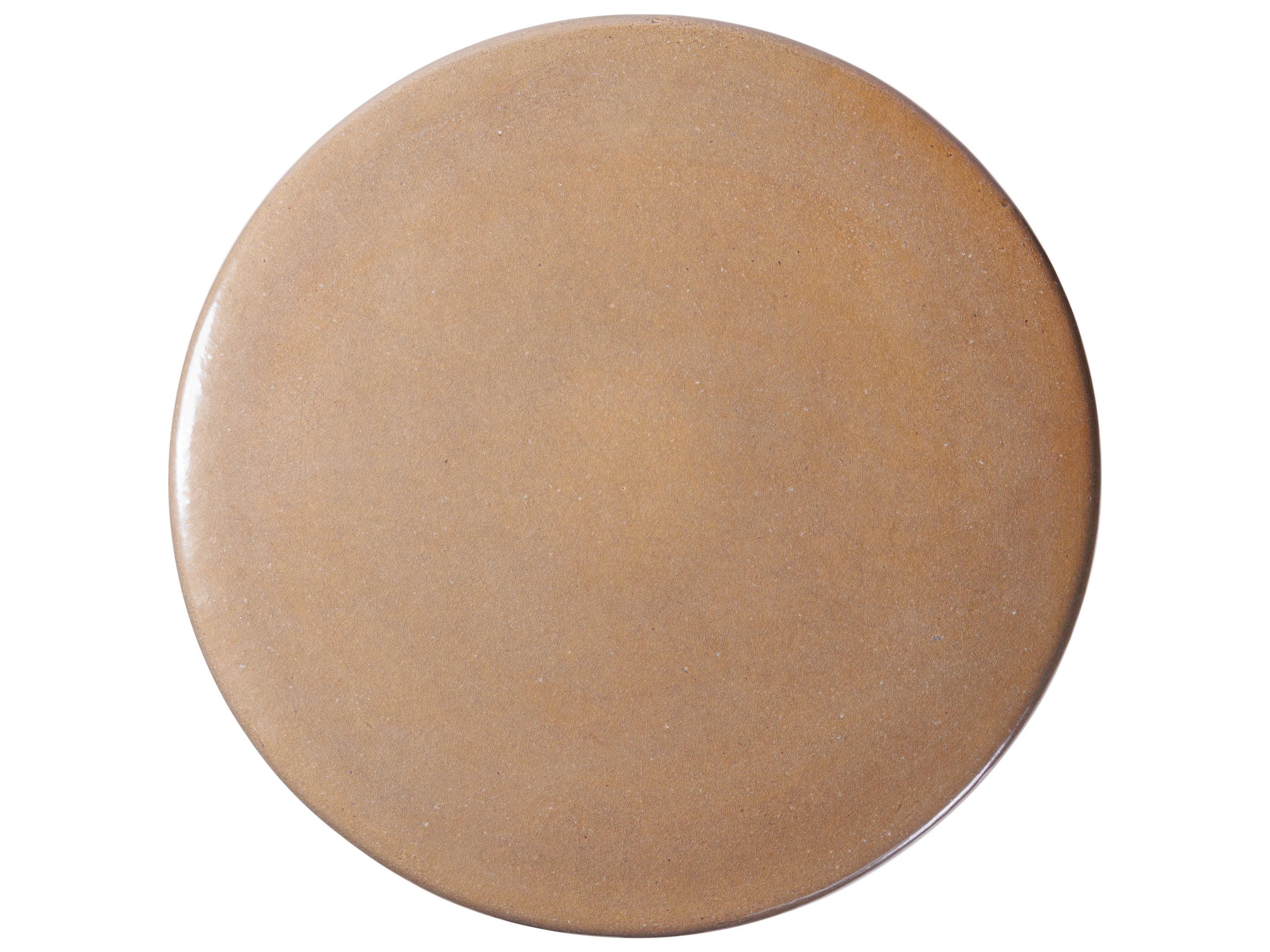 Seasonal Living Ceramics Taupe Gloss Ceramic Round End Table