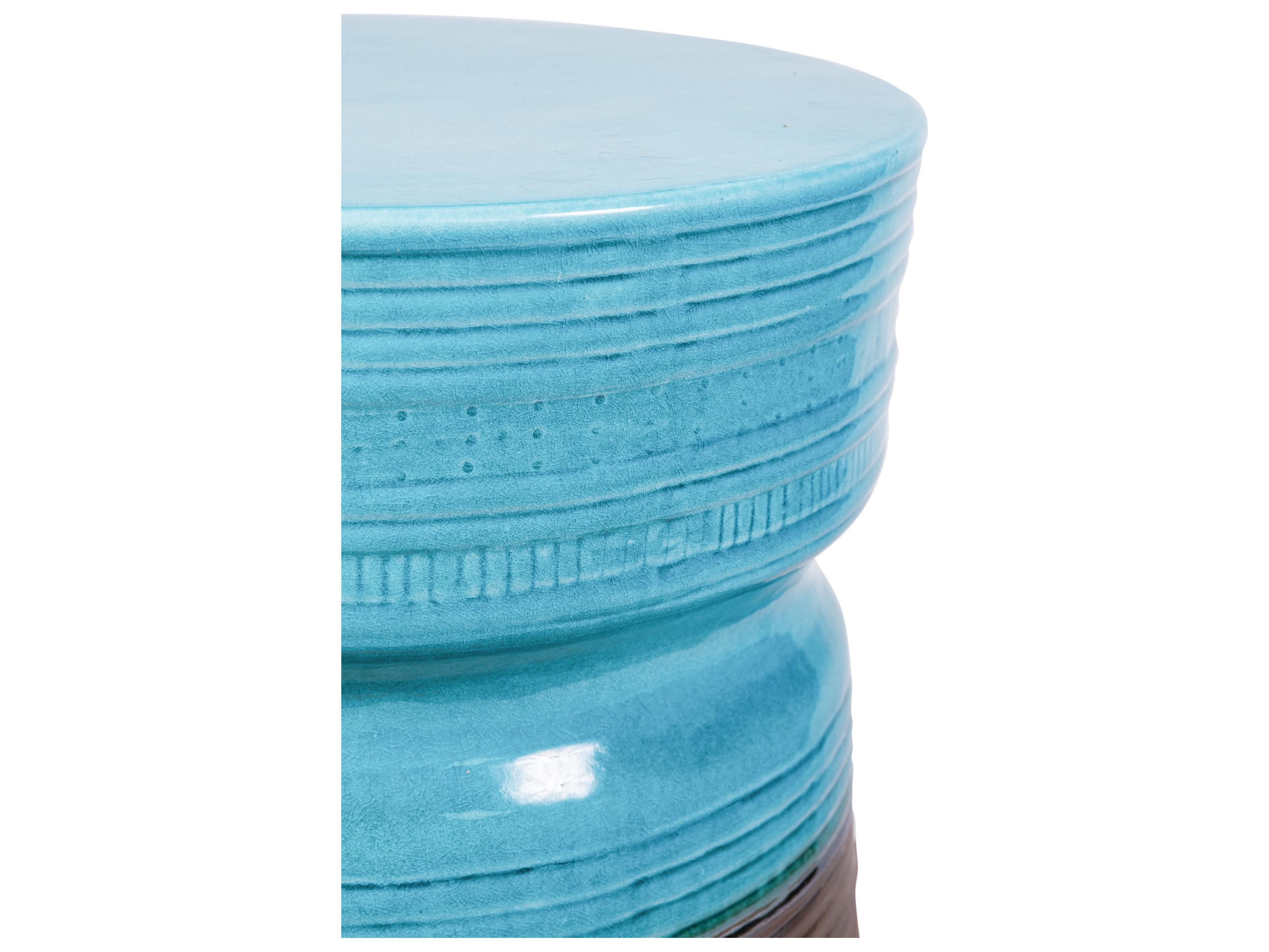 Seasonal Living Ceramics Aquamarine Gloss Top And Sides | Metallic Base Ceramic Dining Chair