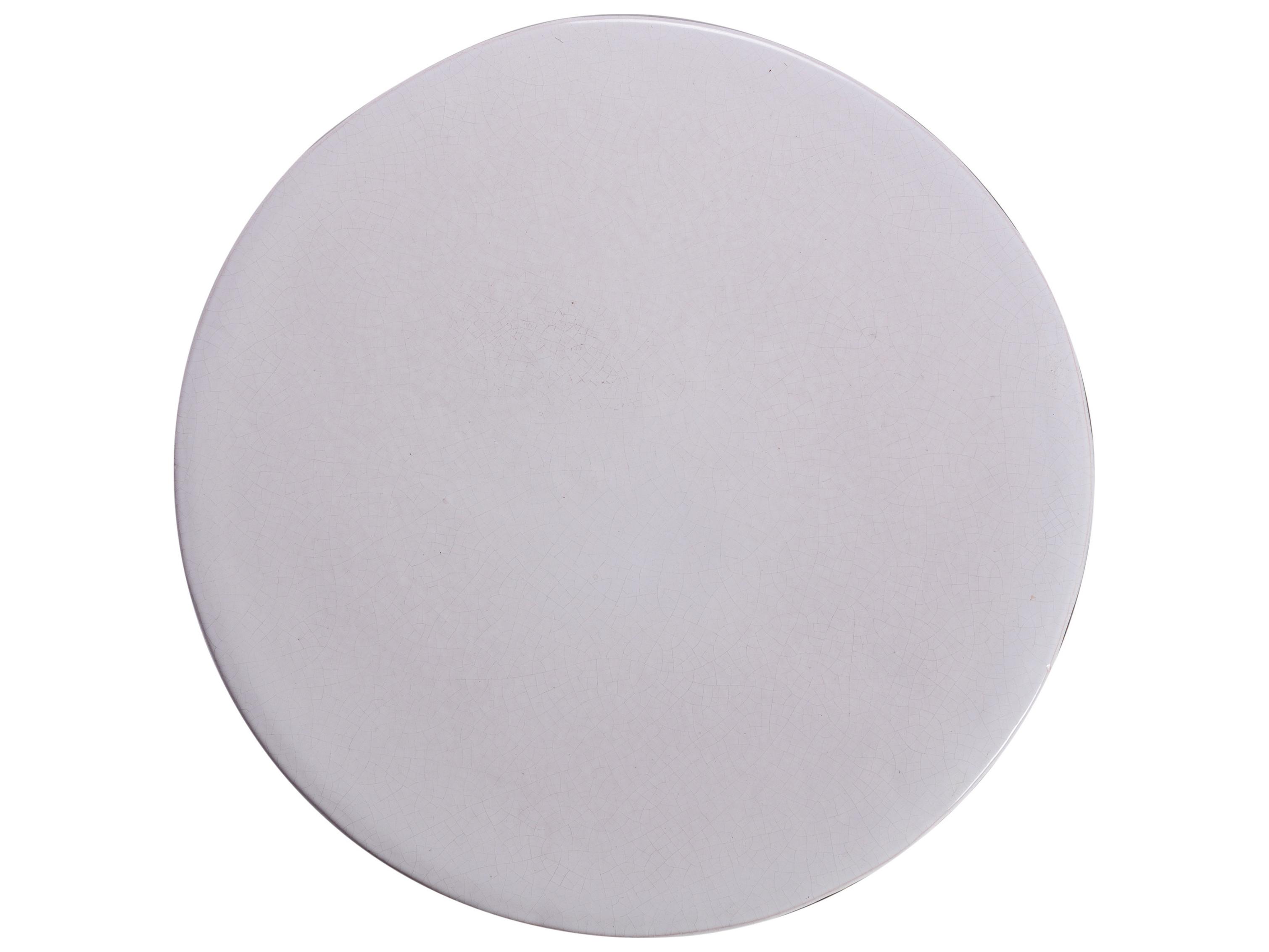 Seasonal Living Ceramics Linen Semi-gloss Ceramic Round End Table