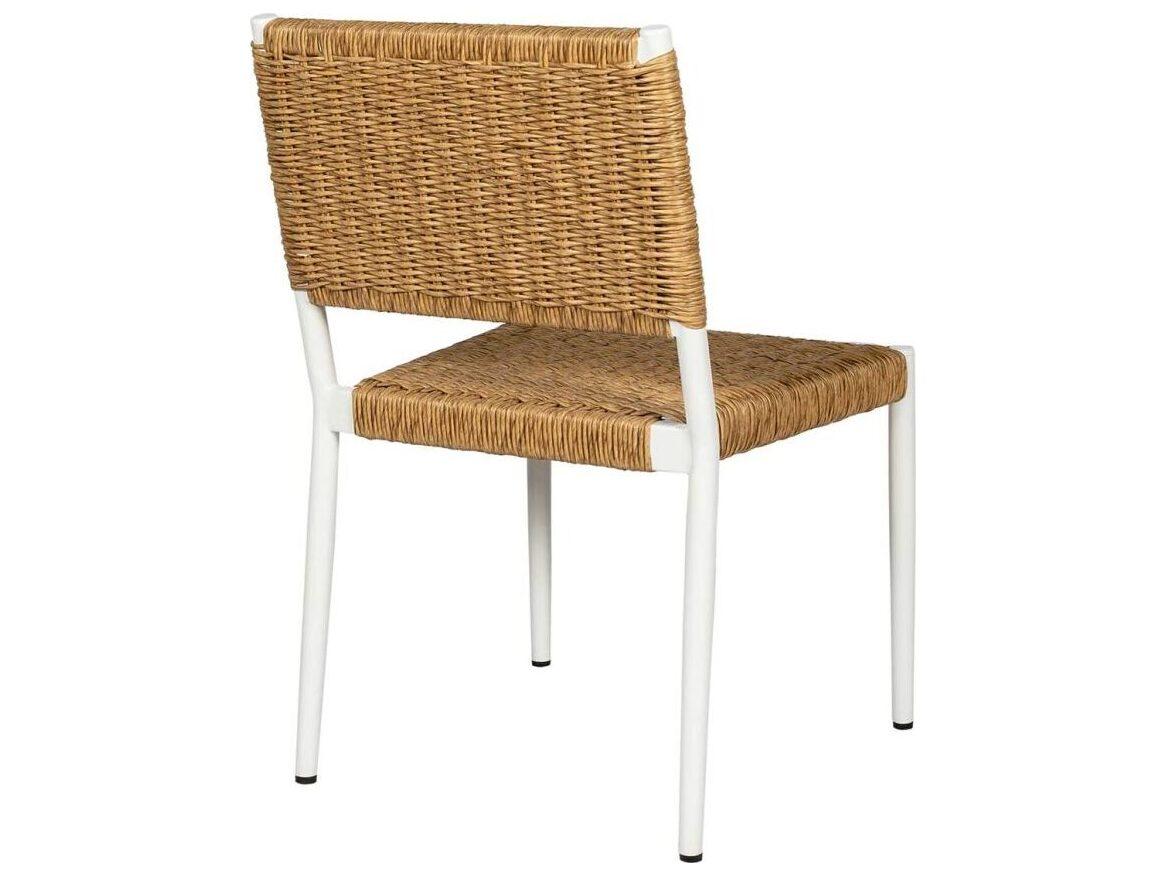 Seasonal Living Explorer Linen White Steel Wicker Dining Chair