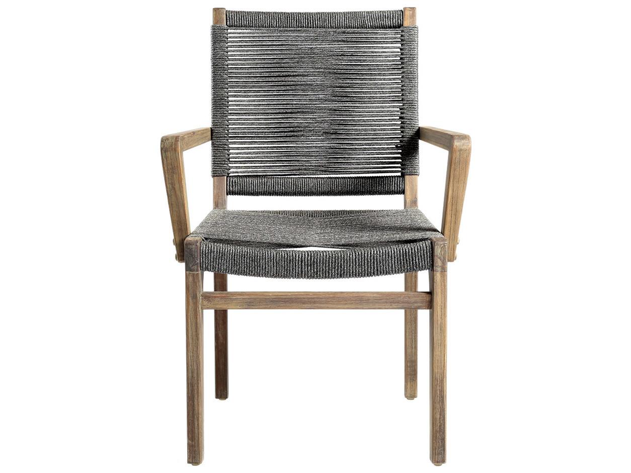 Seasonal Living Explorer Mixed Grey Acacia Wood Oceans Patio Dining Arm Chair Set of 2