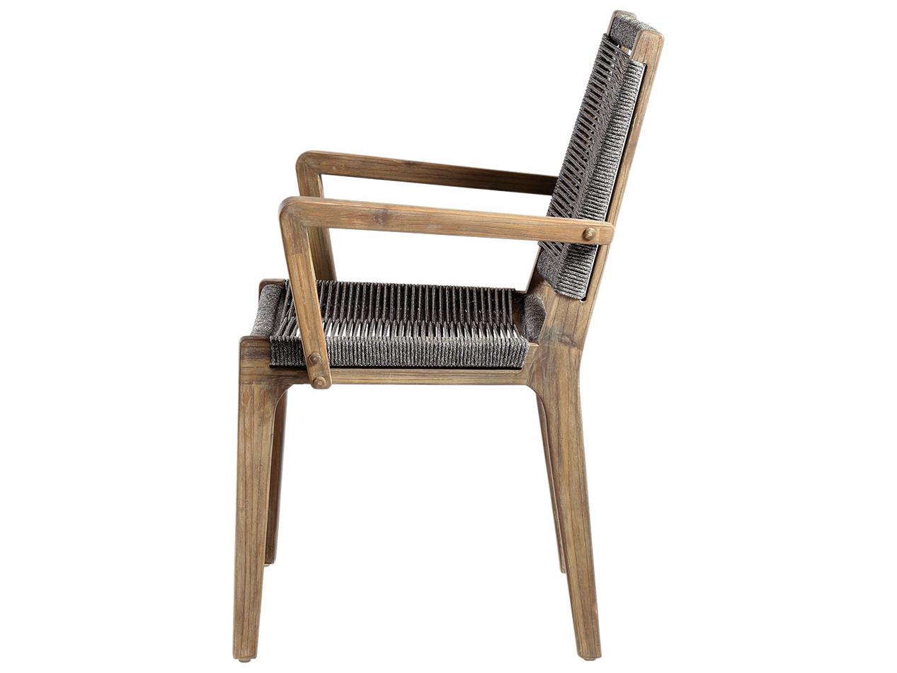 Seasonal Living Explorer Mixed Grey Acacia Wood Oceans Patio Dining Arm Chair Set of 2