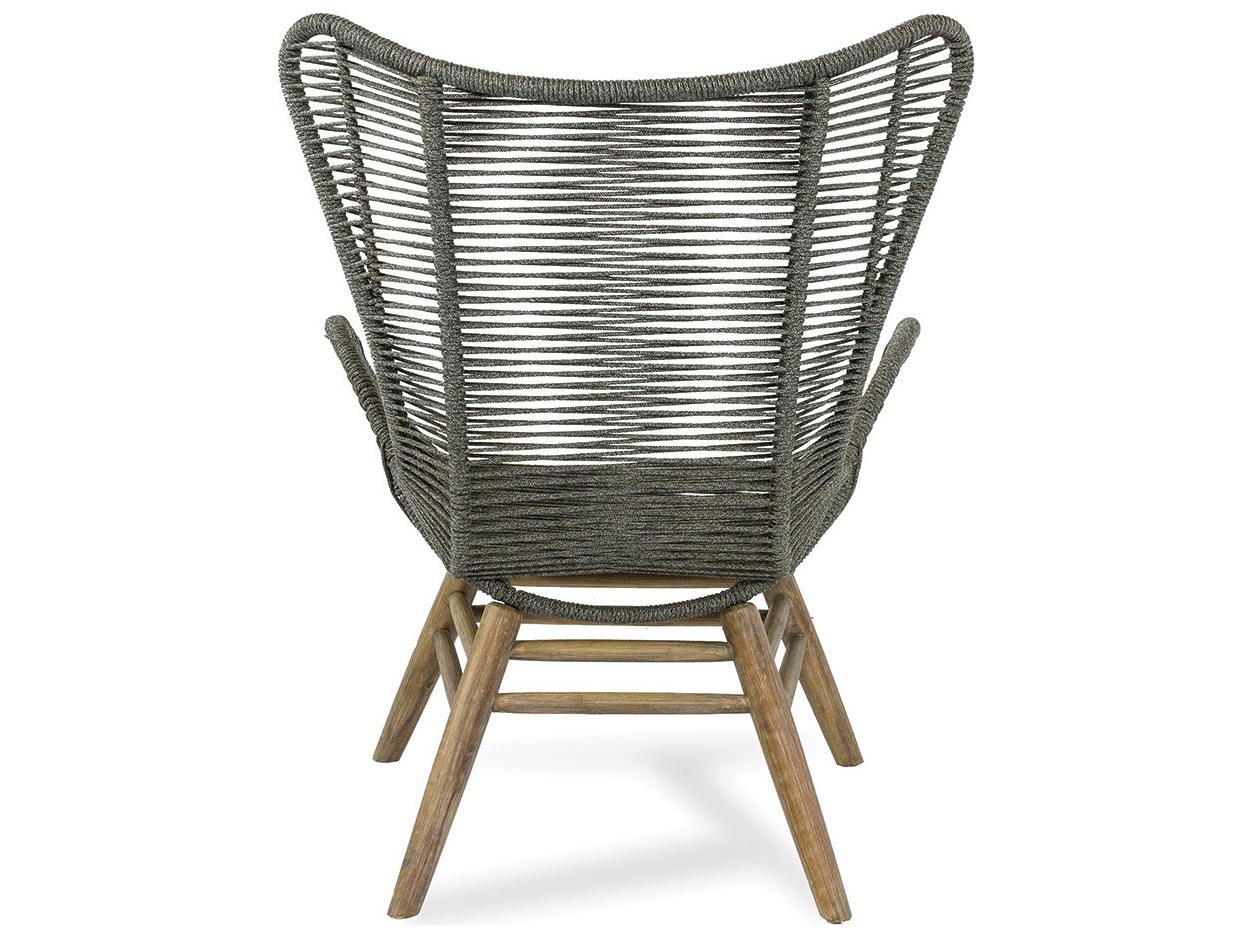 Seasonal Living Explorer Mixed Grey Acacia Wood Oceans Lounge Chair with Ottoman