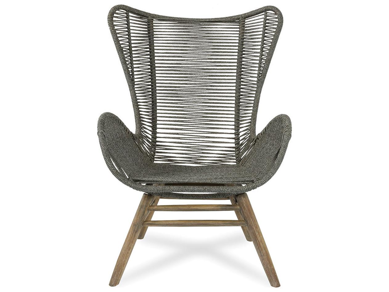 Seasonal Living Explorer Mixed Grey Acacia Wood Oceans Lounge Chair with Ottoman