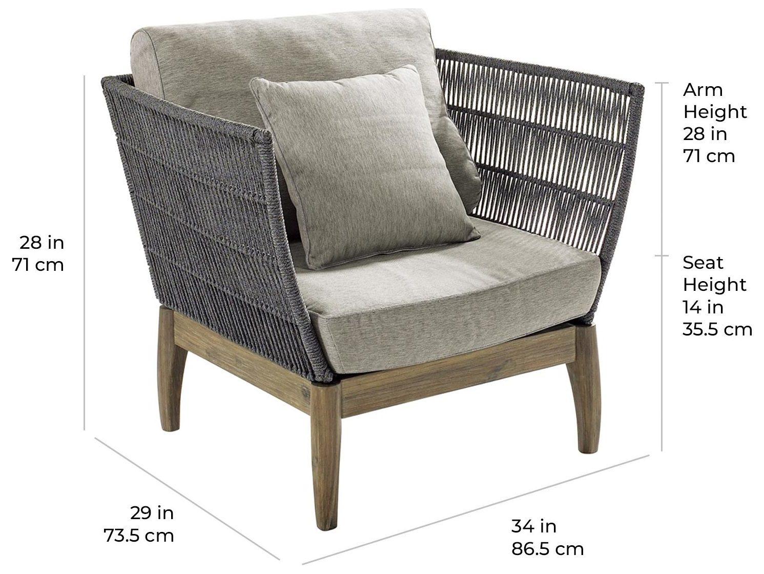 Seasonal Living Explorer Mixed Grey Acacia Wood Wings Patio Lounge Chair Set of 2