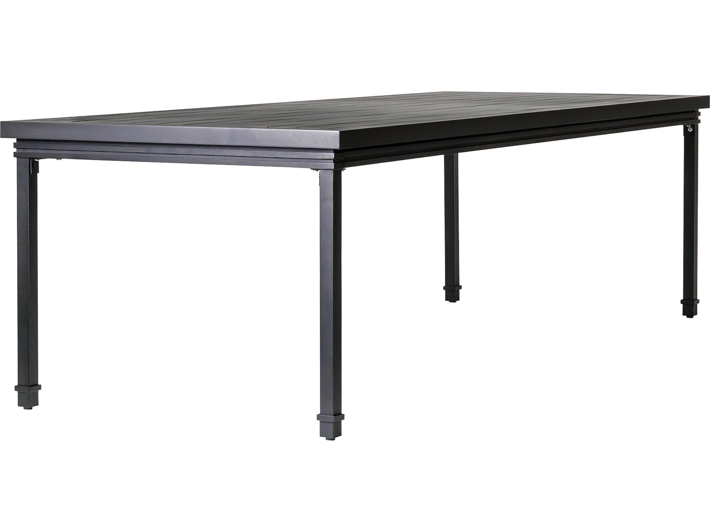 Seasonal Living Eterna Black Sand Matte Aluminum Rectangular Dining Table