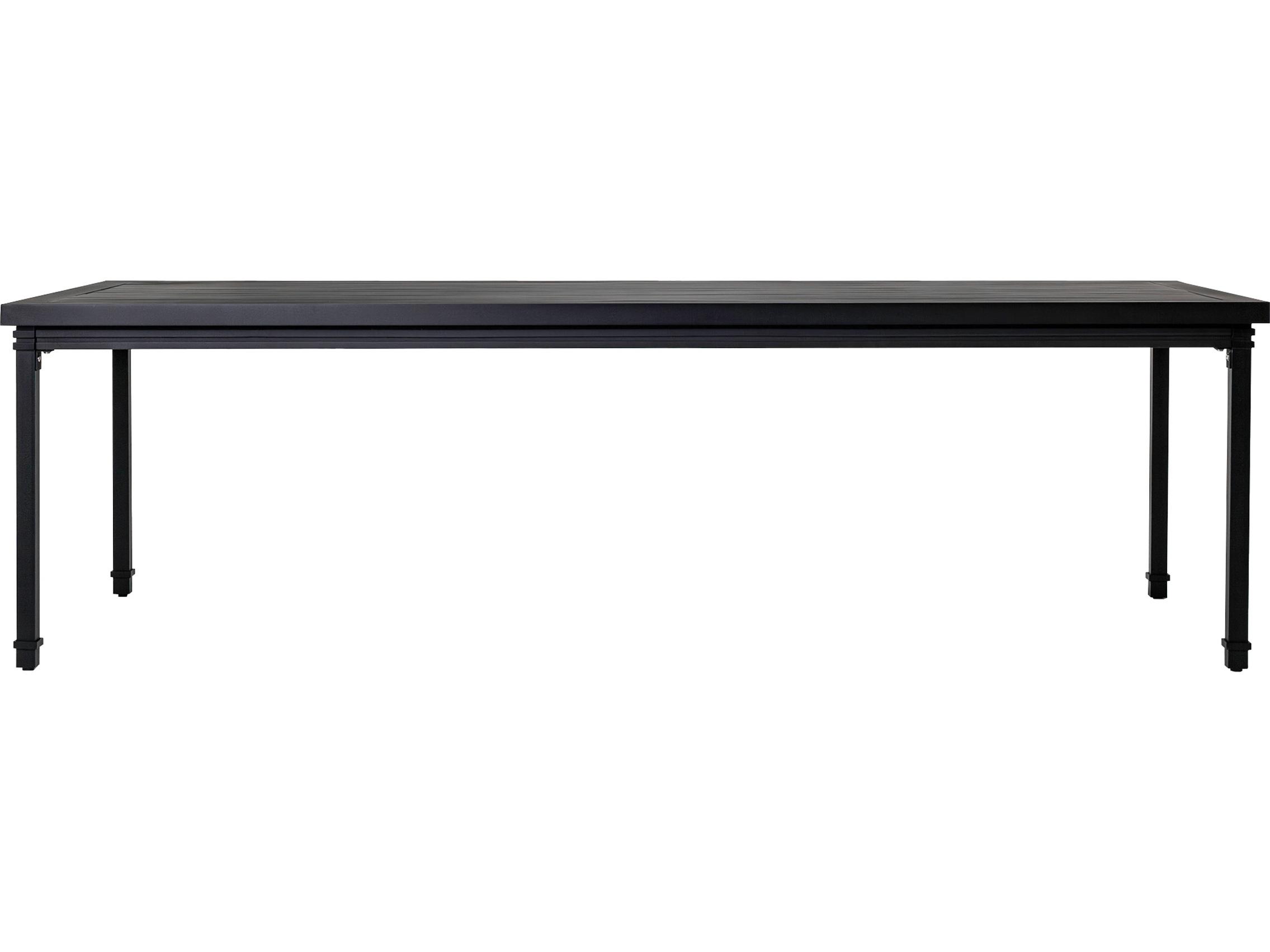 Seasonal Living Eterna Black Sand Matte Aluminum Rectangular Dining Table