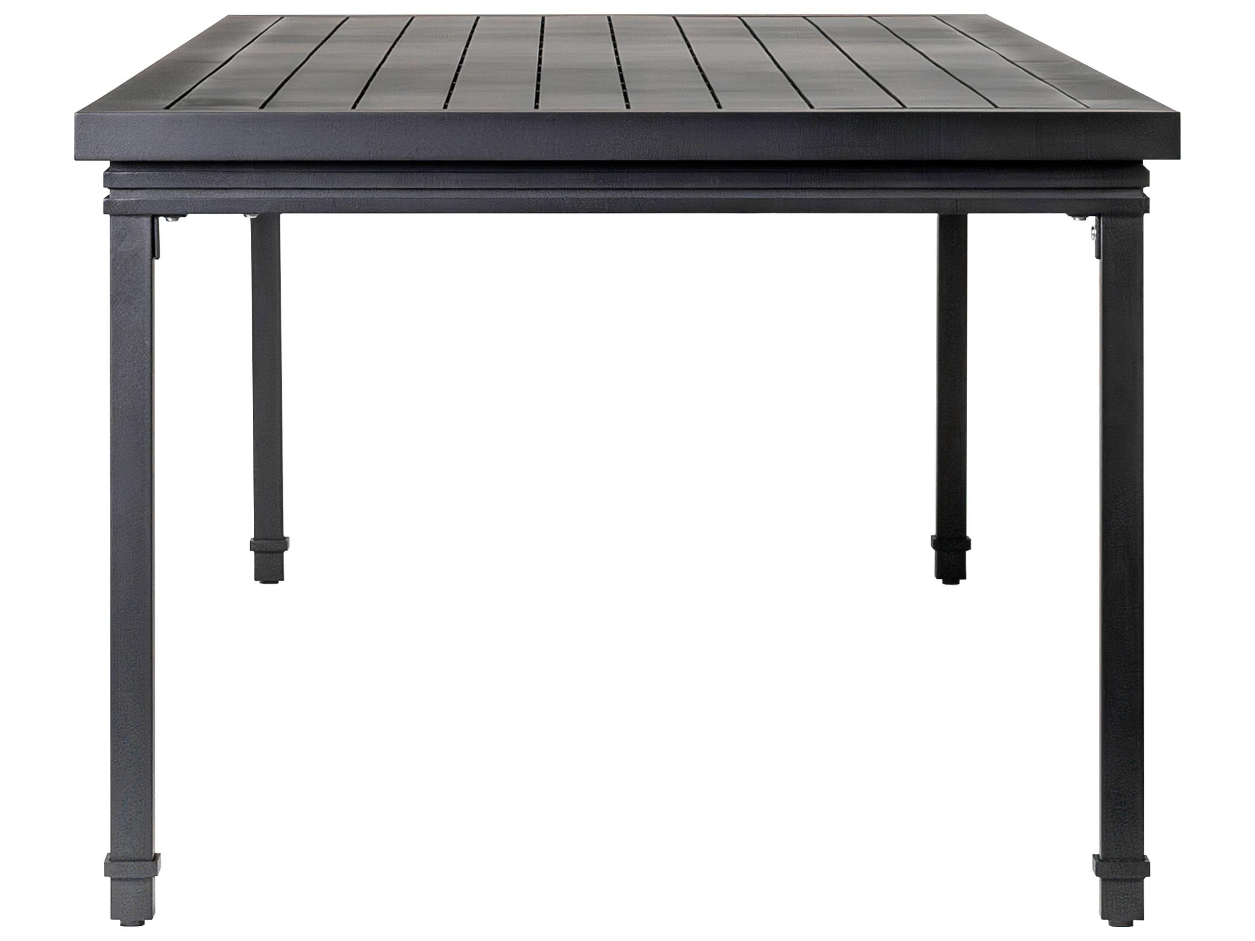 Seasonal Living Eterna Black Sand Matte Aluminum Rectangular Dining Table