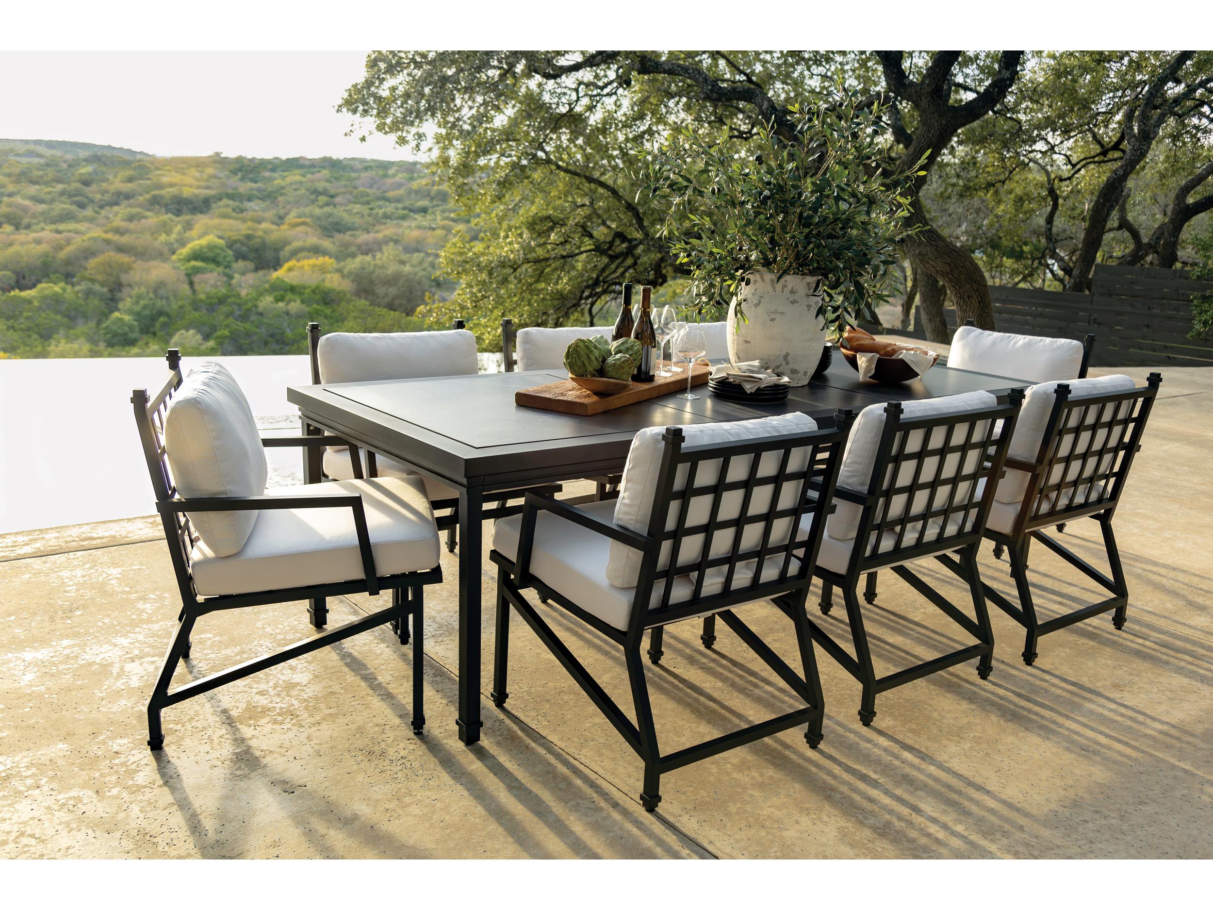 Seasonal Living Eterna Black Sand Matte Aluminum Rectangular Dining Table