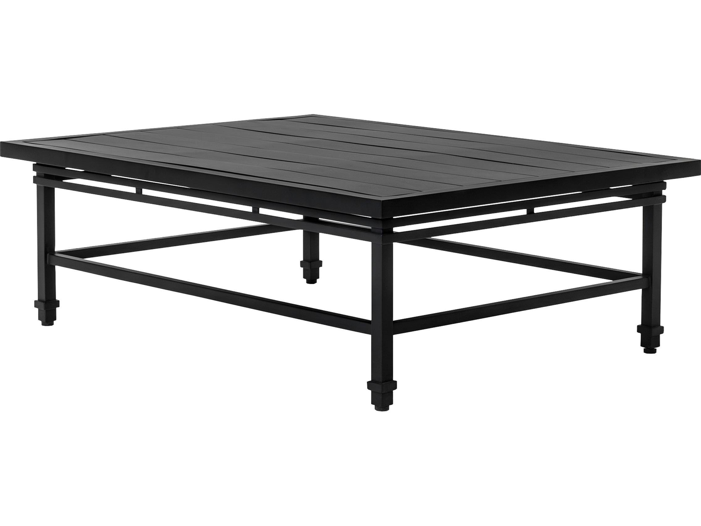 Seasonal Living Eterna Black Sand Matte Aluminum Rectangular Coffee Table