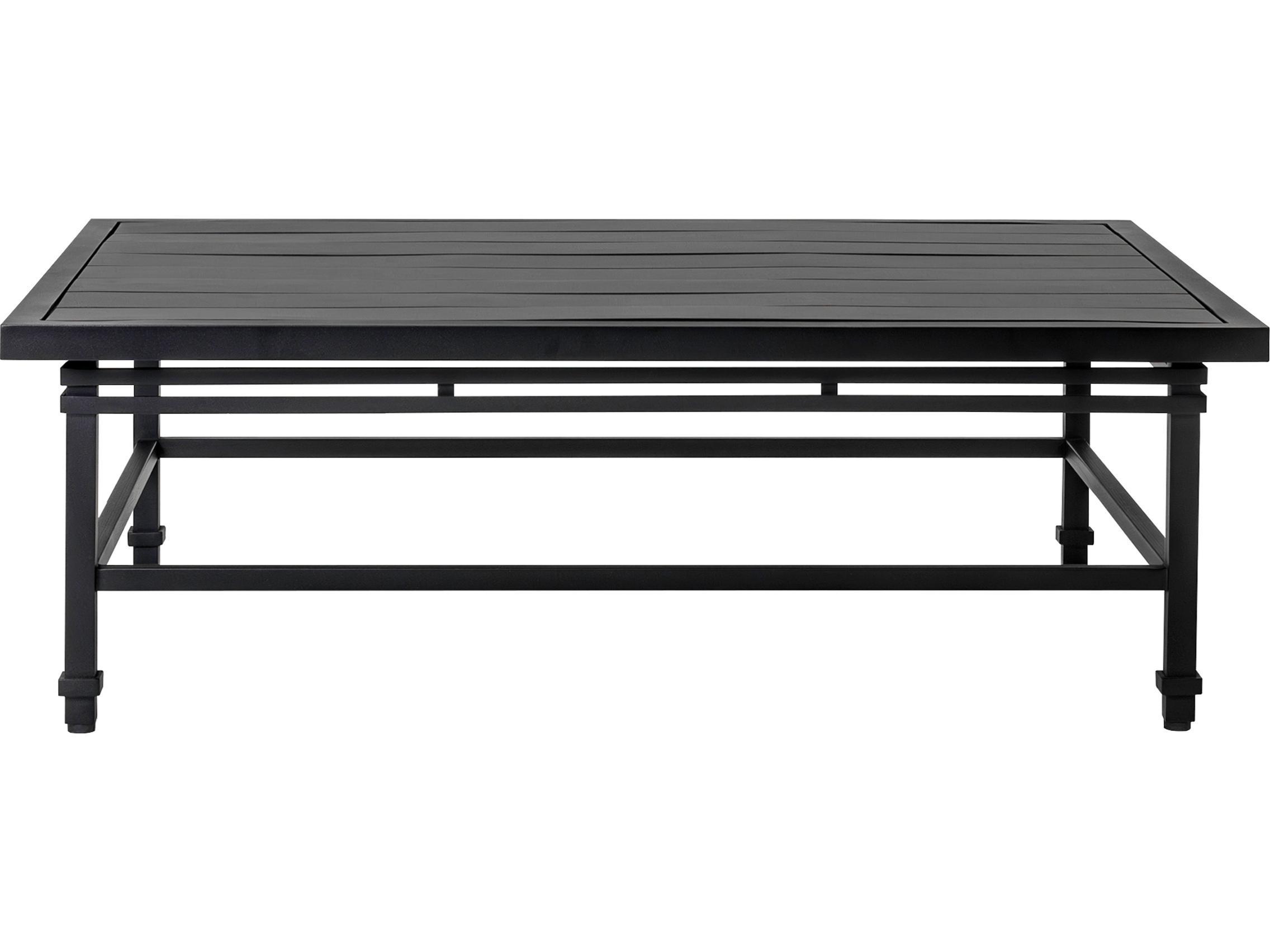 Seasonal Living Eterna Black Sand Matte Aluminum Rectangular Coffee Table