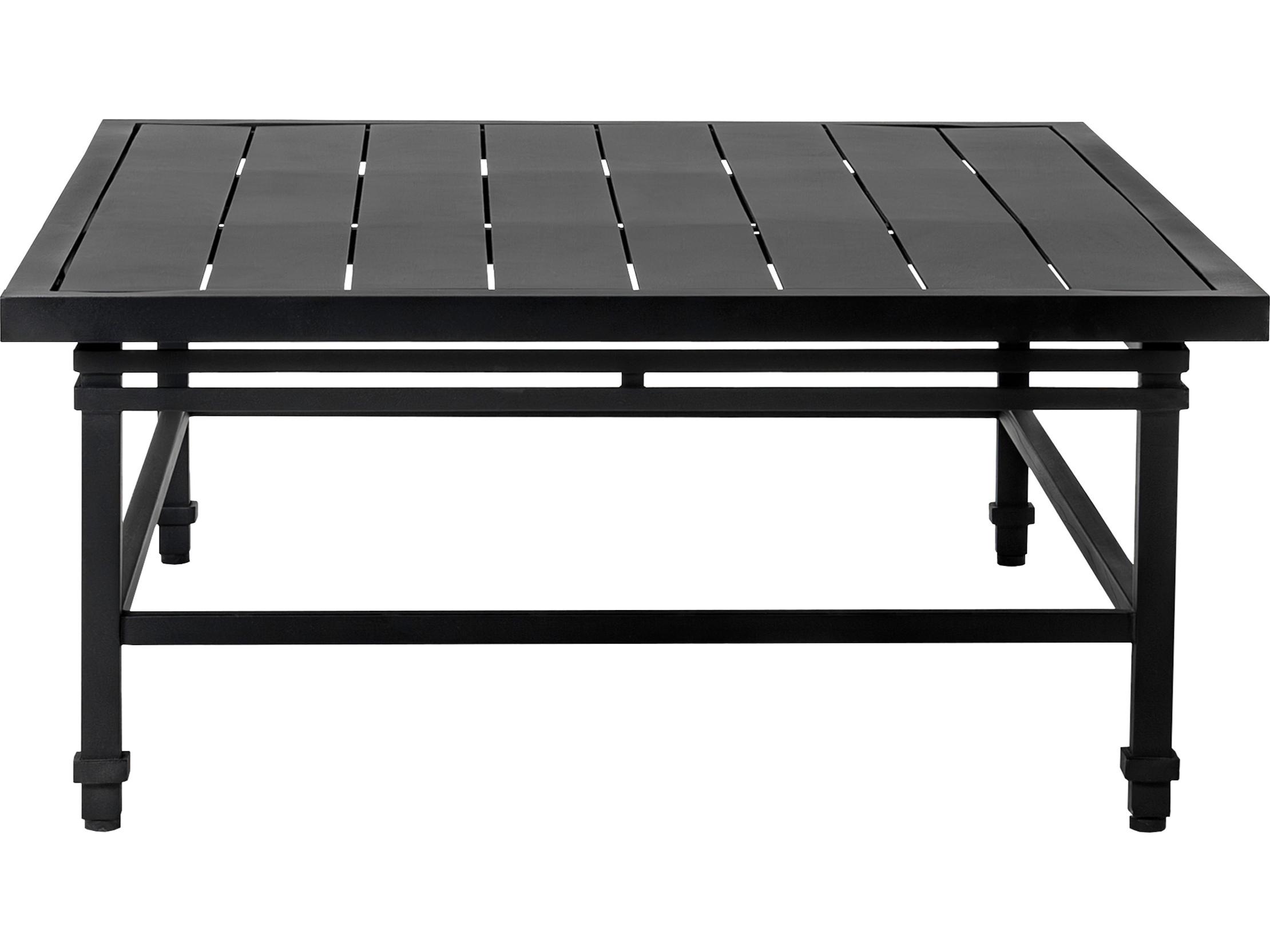Seasonal Living Eterna Black Sand Matte Aluminum Rectangular Coffee Table