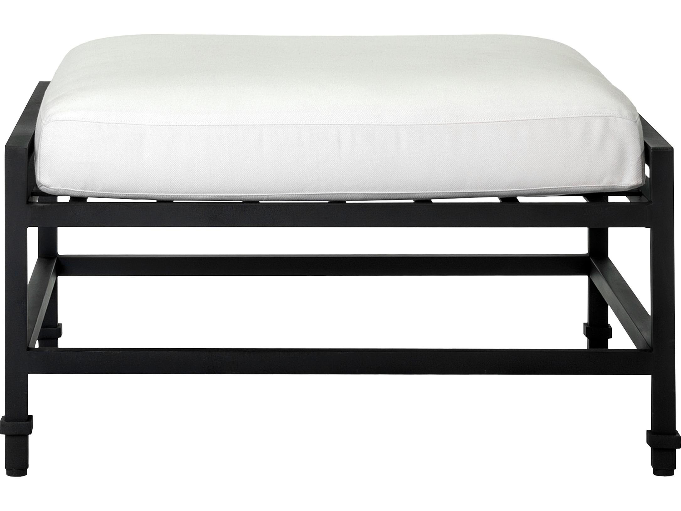 Seasonal Living Eterna Black Sand Matte Aluminum Cushion Ottoman