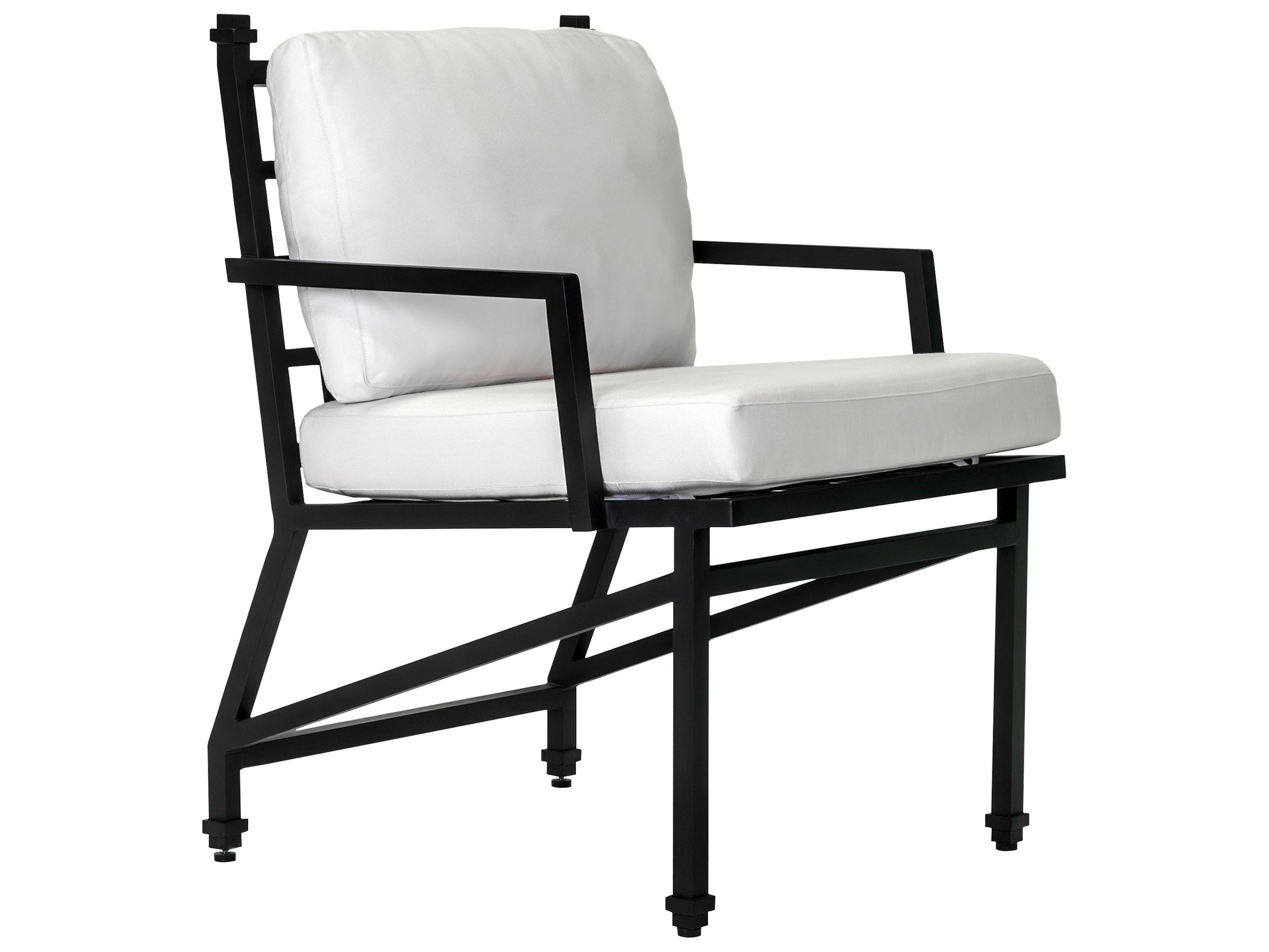 Seasonal Living Eterna Black Sand Matte Aluminum Cushion Dining Chair