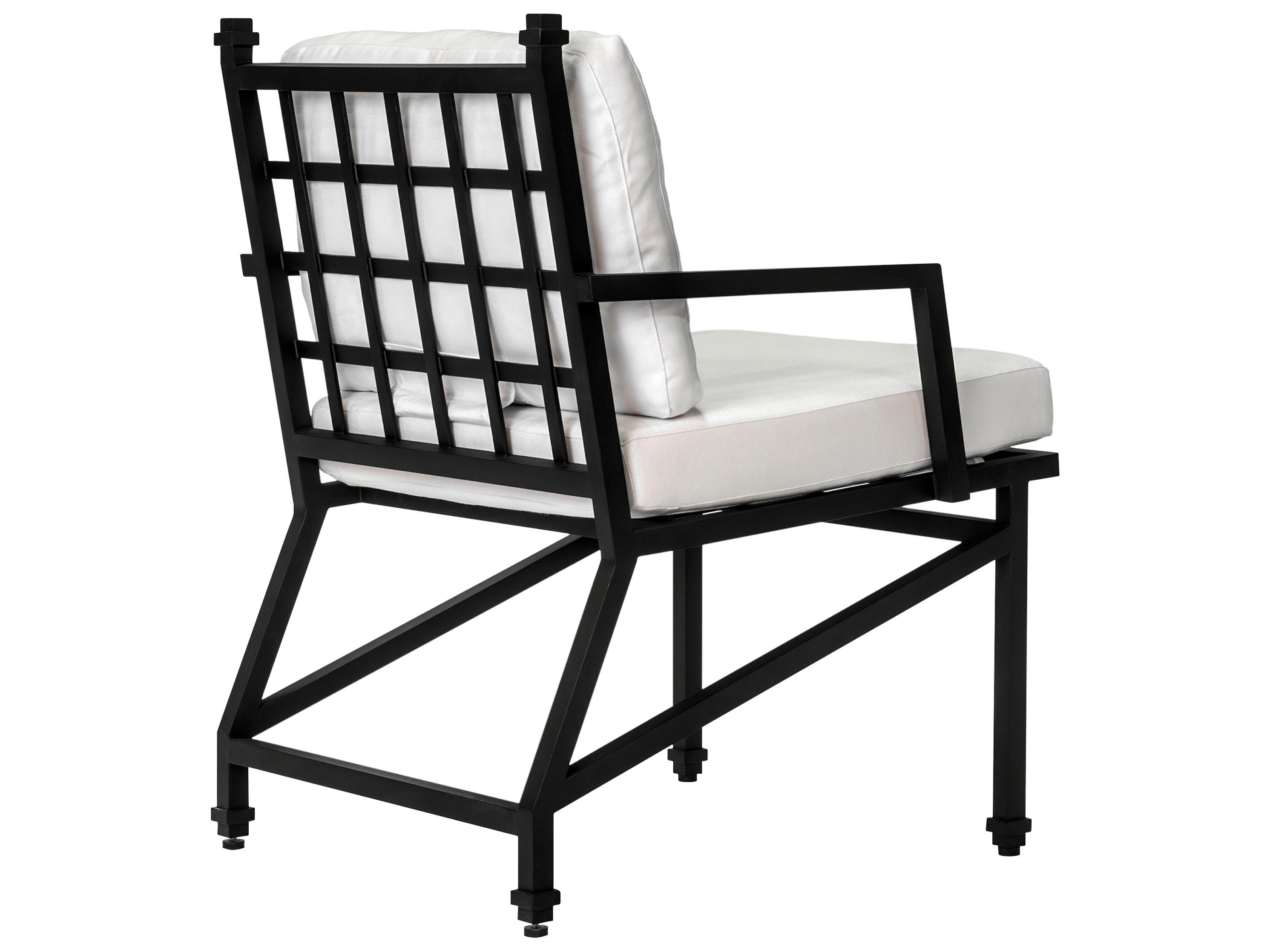 Seasonal Living Eterna Black Sand Matte Aluminum Cushion Dining Chair